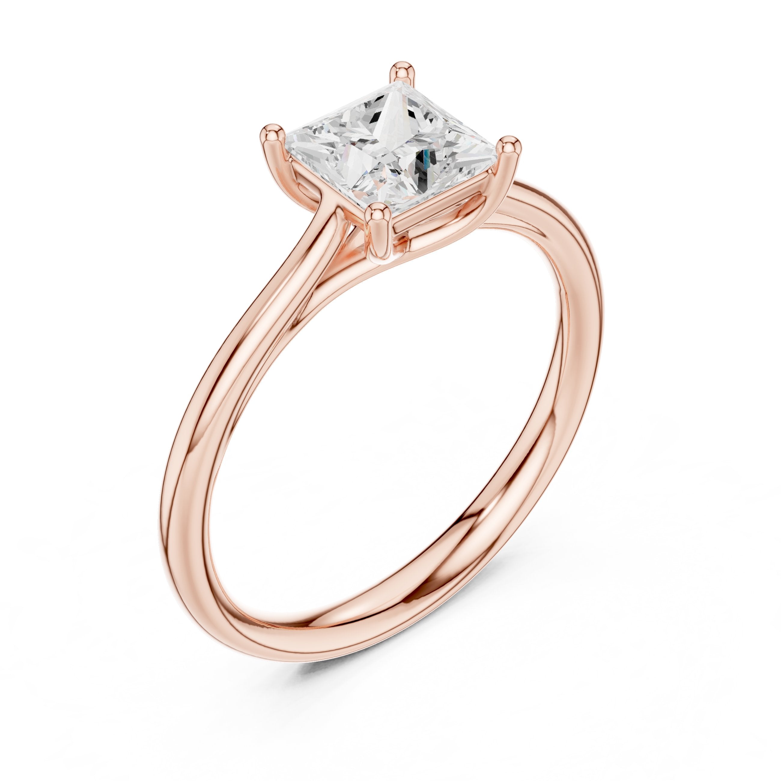 Princess Cut Solitaire Engagement Ring in Rose Gold - VYKA Diamonds