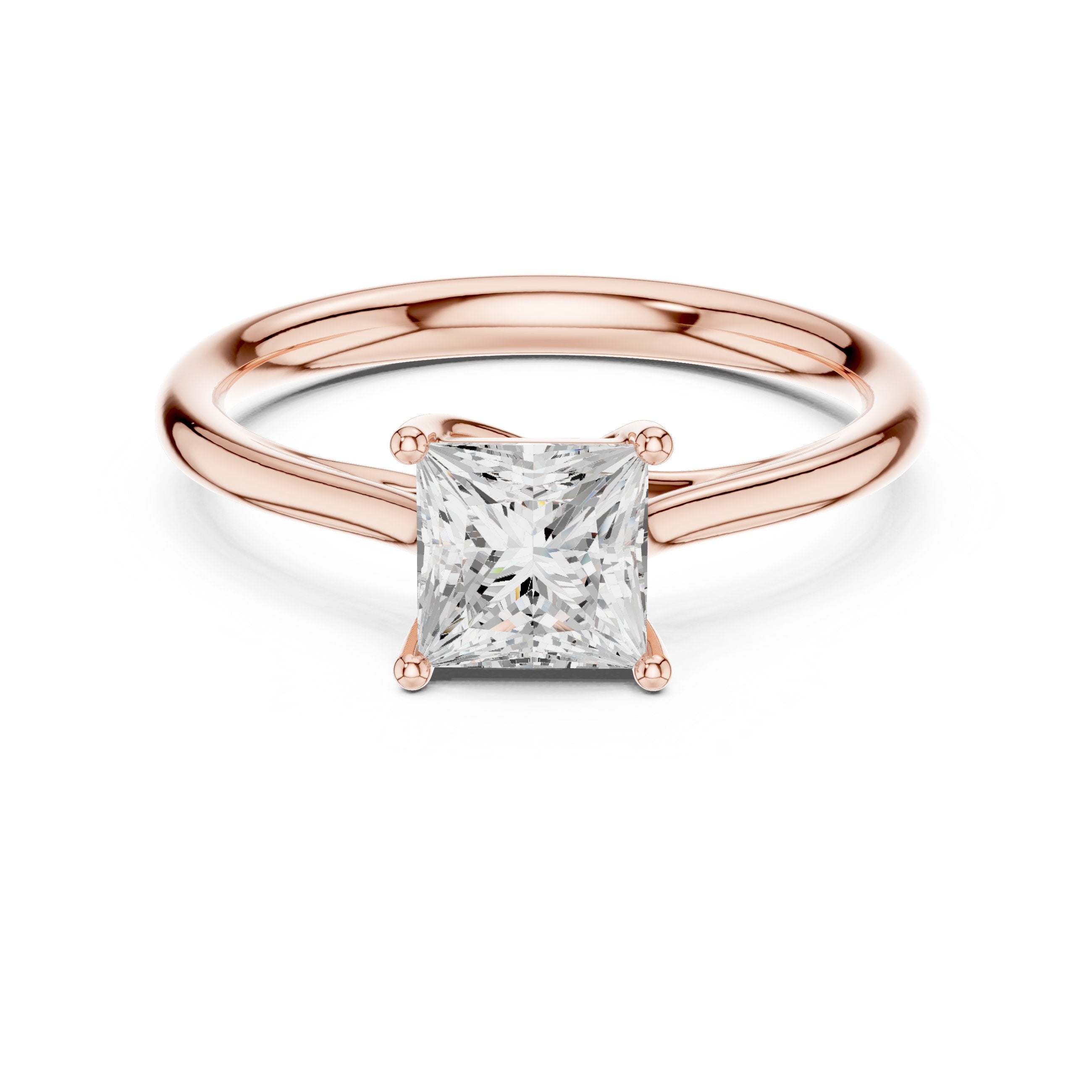 Princess Cut Solitaire Engagement Ring in Rose Gold - VYKA Diamonds