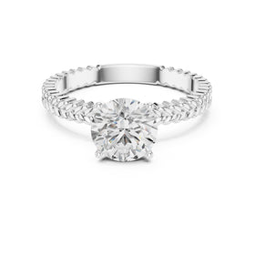 Round Diamond Solitaire Engagement Ring with Woven Rope Band