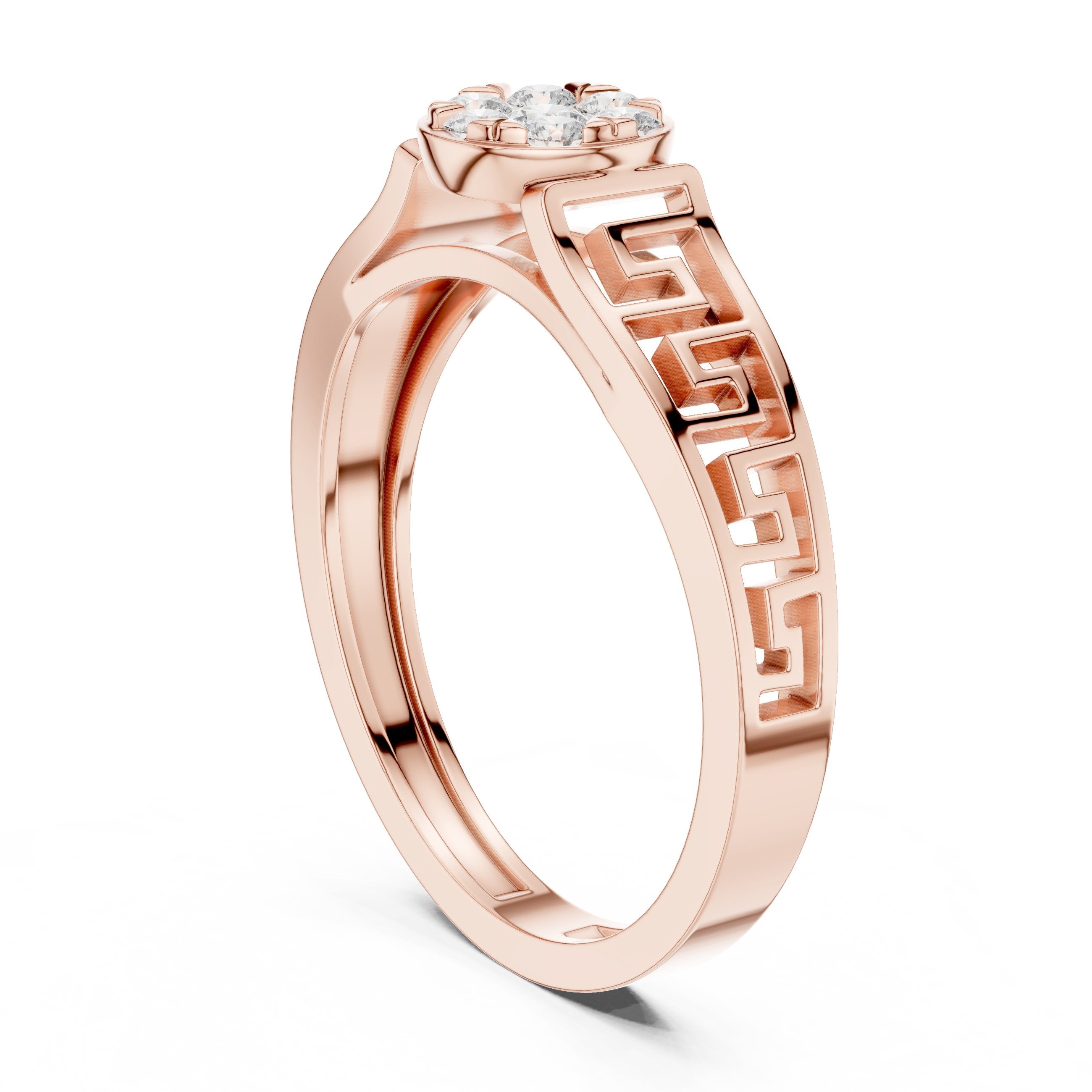 Intricate Channel Set Diamond Engagement Ring in Rose Gold - VYKA Diamonds