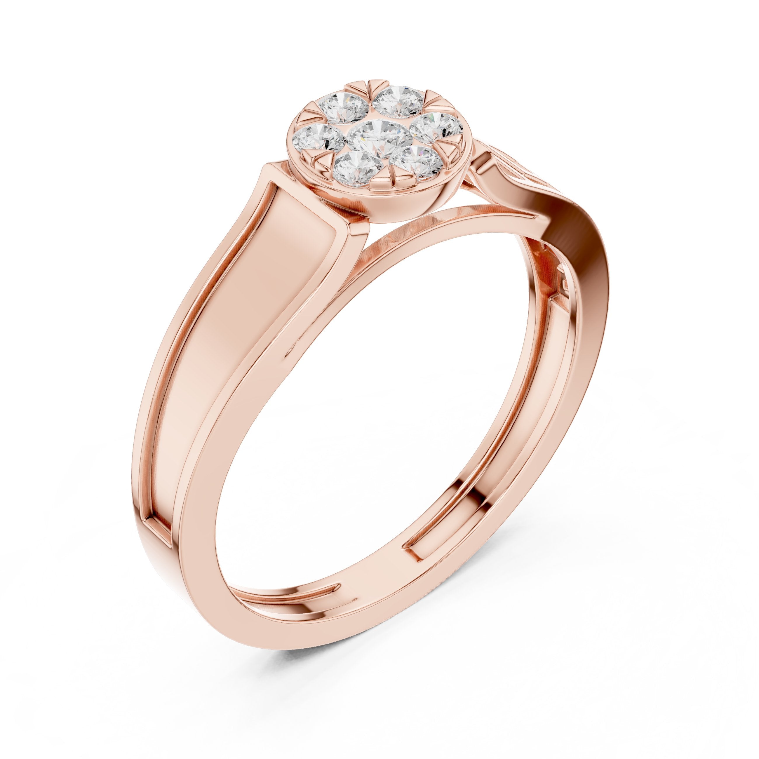 Intricate Channel Set Diamond Engagement Ring in Rose Gold - VYKA Diamonds
