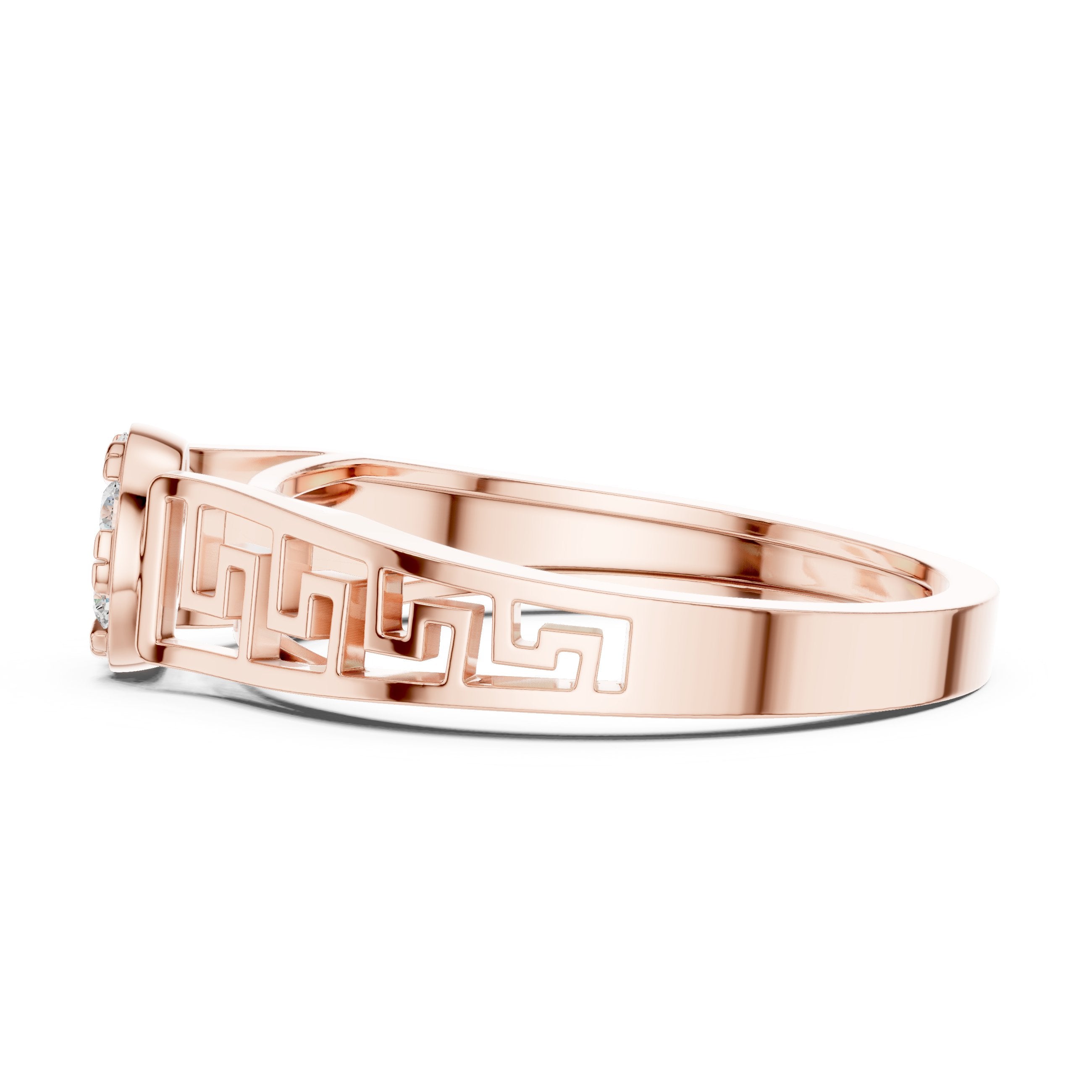 Intricate Channel Set Diamond Engagement Ring in Rose Gold - VYKA Diamonds