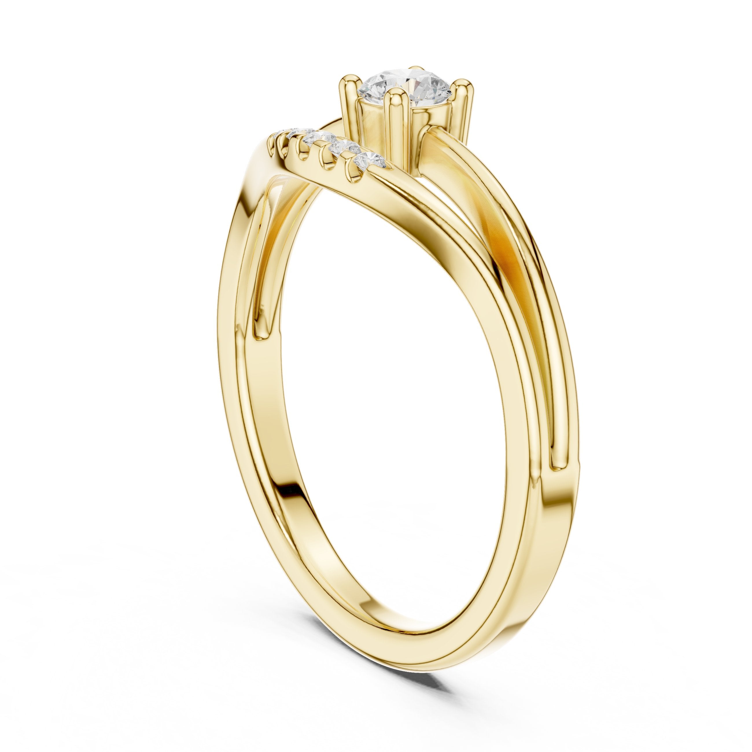 Pearl Halo Diamond Engagement Ring in Yellow Gold - VYKA Diamonds