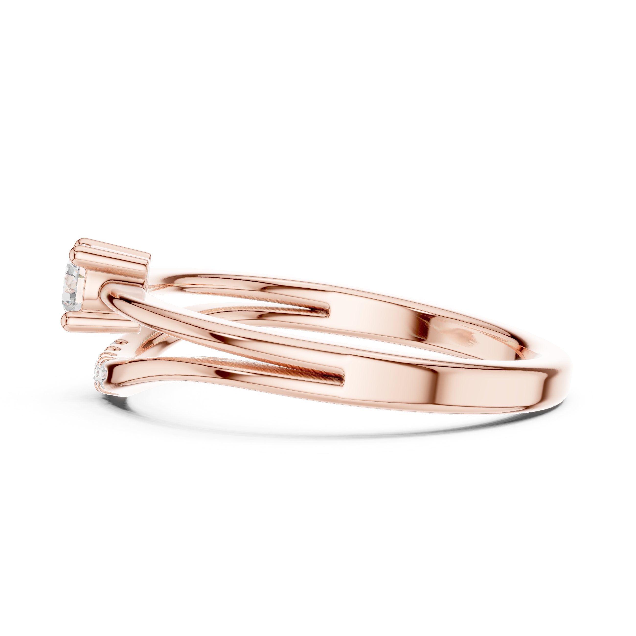 Pearl Halo Diamond Engagement Ring in Rose Gold - VYKA Diamonds