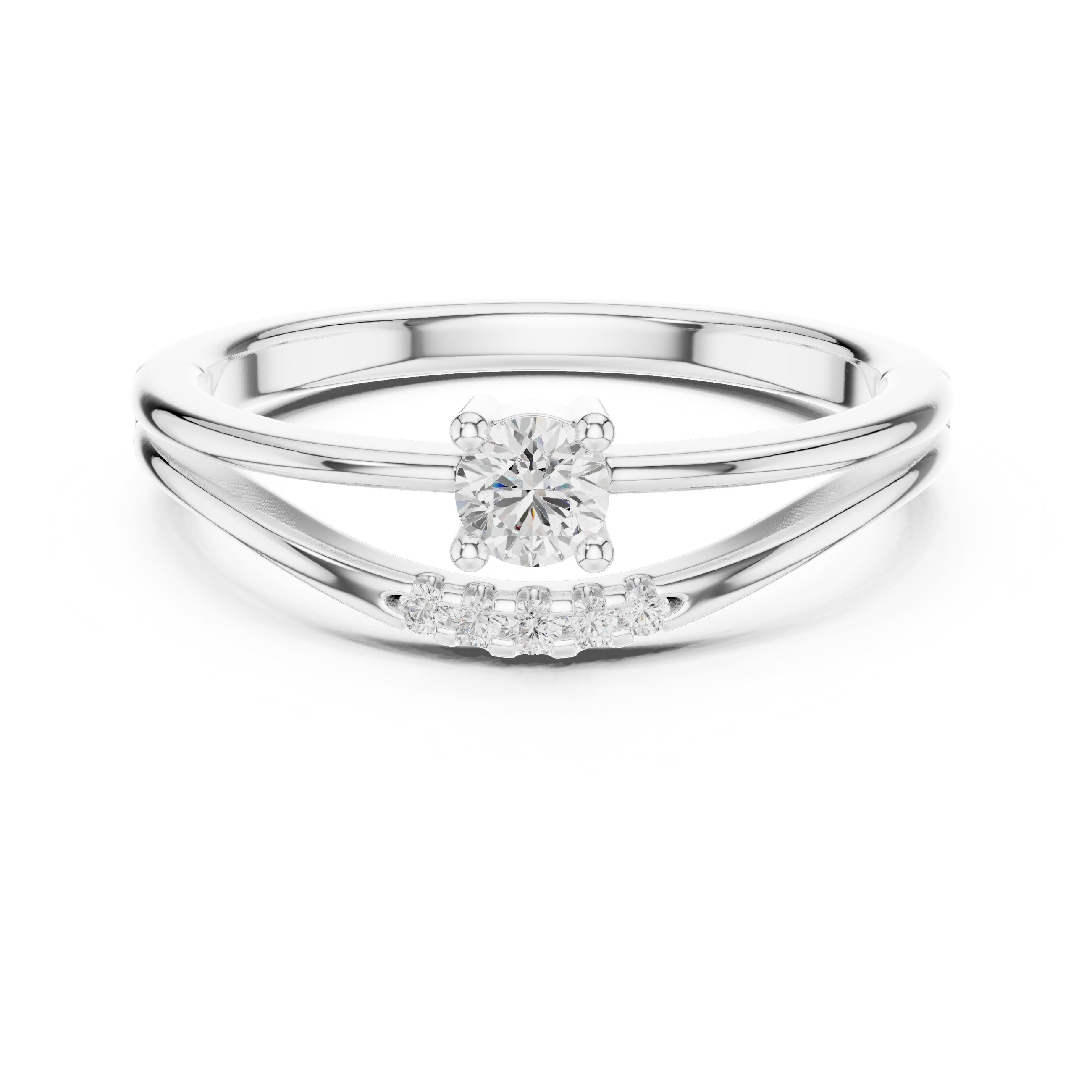 Pearl Halo Diamond Engagement Ring in White Gold - VYKA Diamonds
