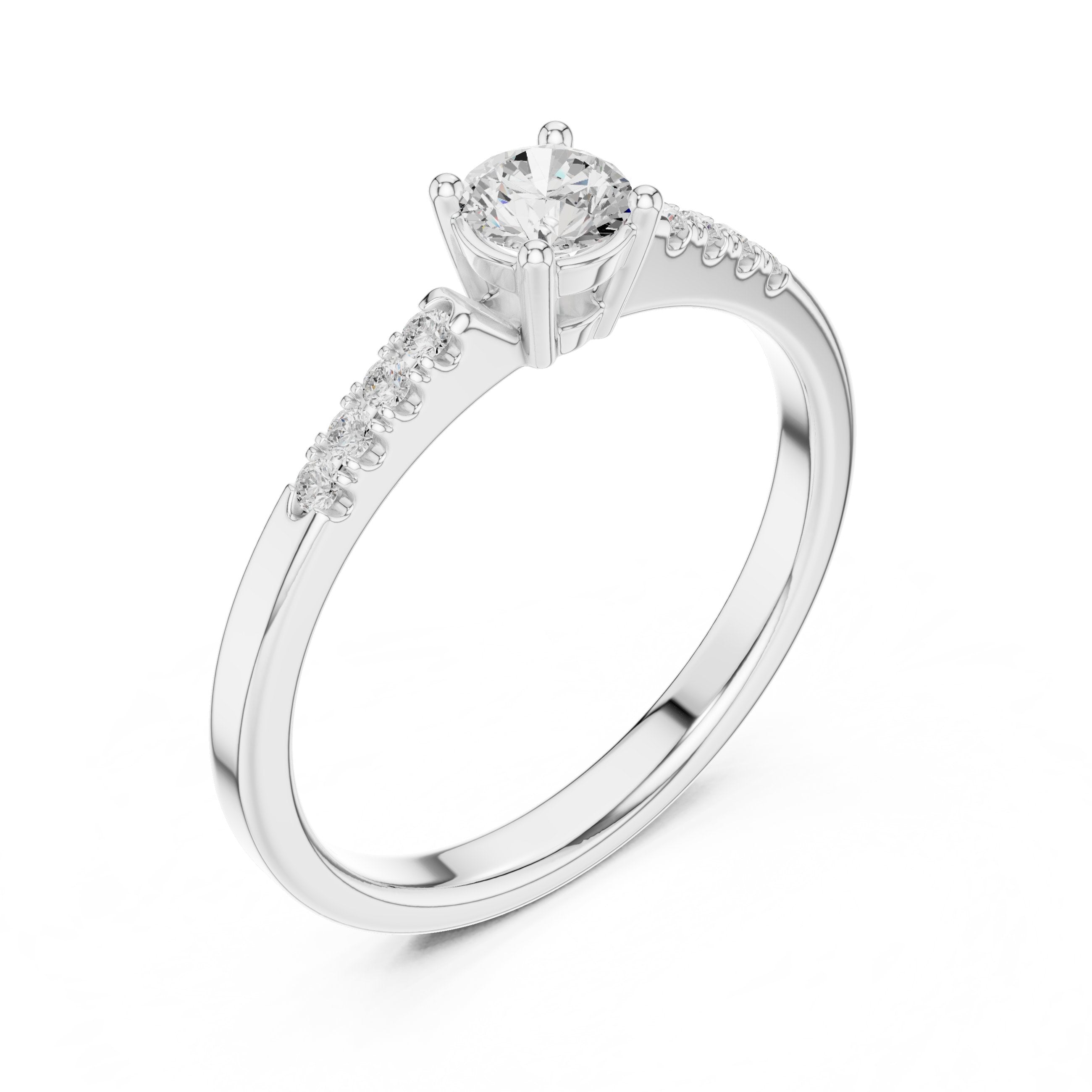 Enchanting Floral Diamond Engagement Ring in White Gold - VYKA Diamonds