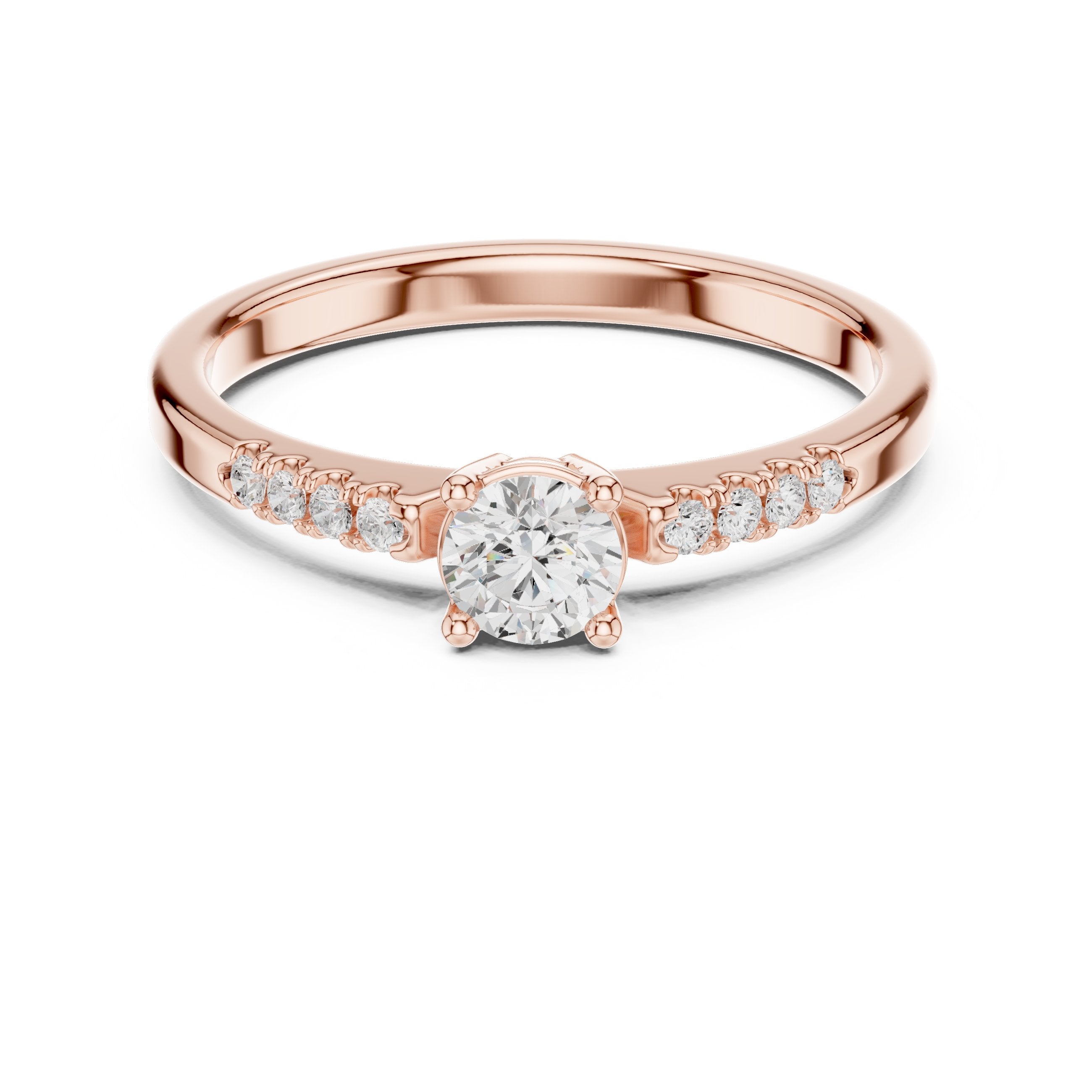 Enchanting Floral Diamond Engagement Ring in Rose Gold - VYKA Diamonds