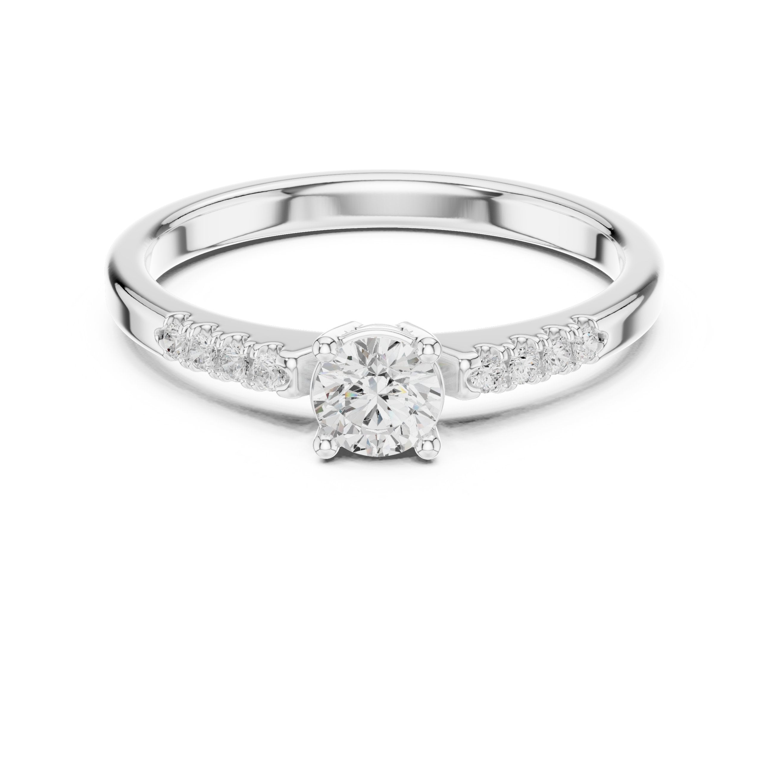 Enchanting Floral Diamond Engagement Ring in White Gold - VYKA Diamonds