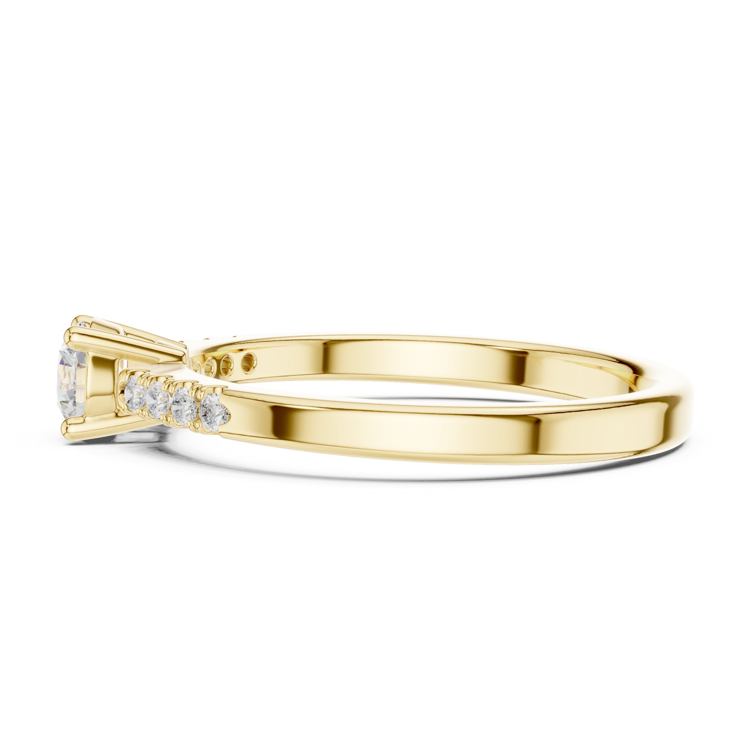 Enchanting Floral Diamond Engagement Ring in Yellow Gold - VYKA Diamonds