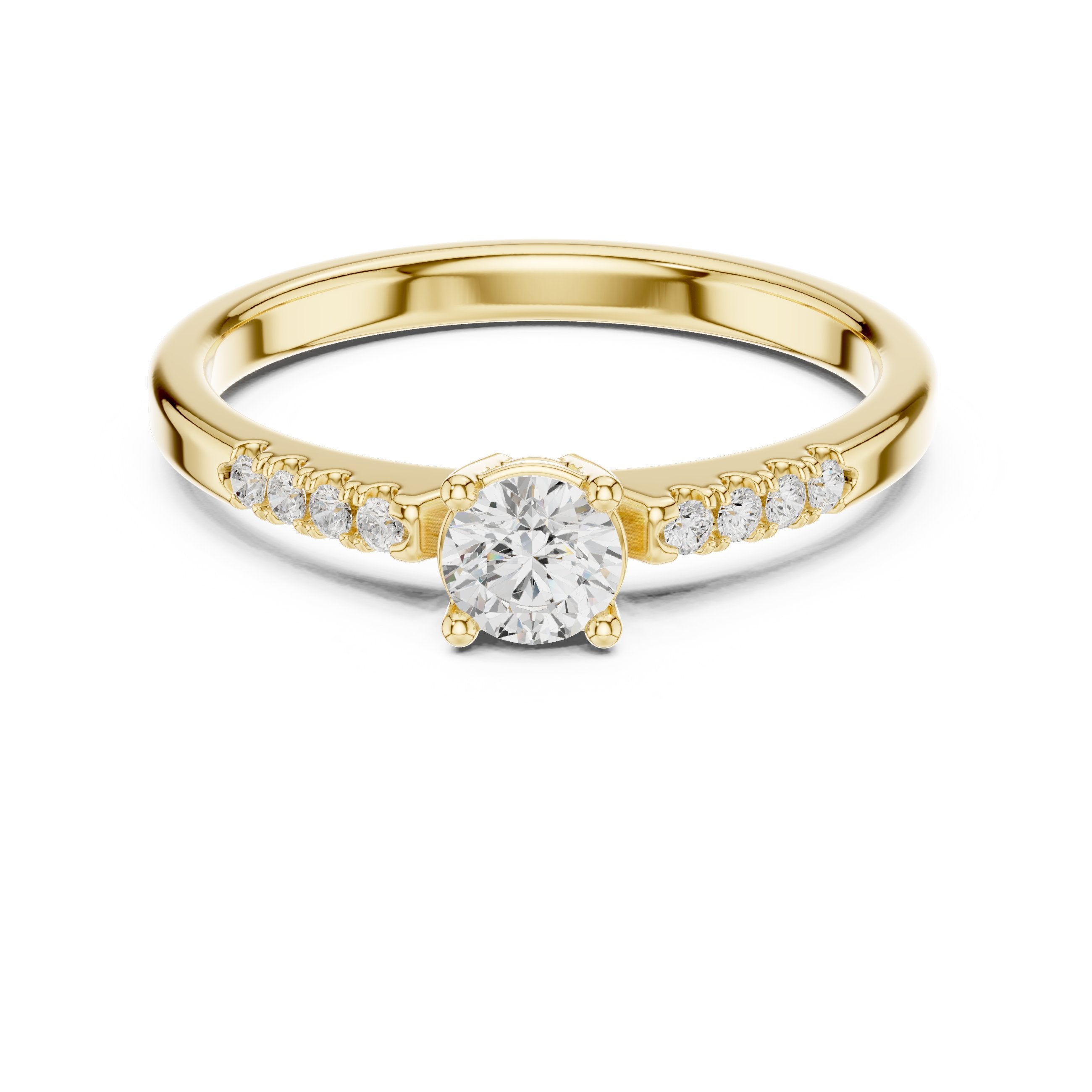 Enchanting Floral Diamond Engagement Ring in Yellow Gold - VYKA Diamonds