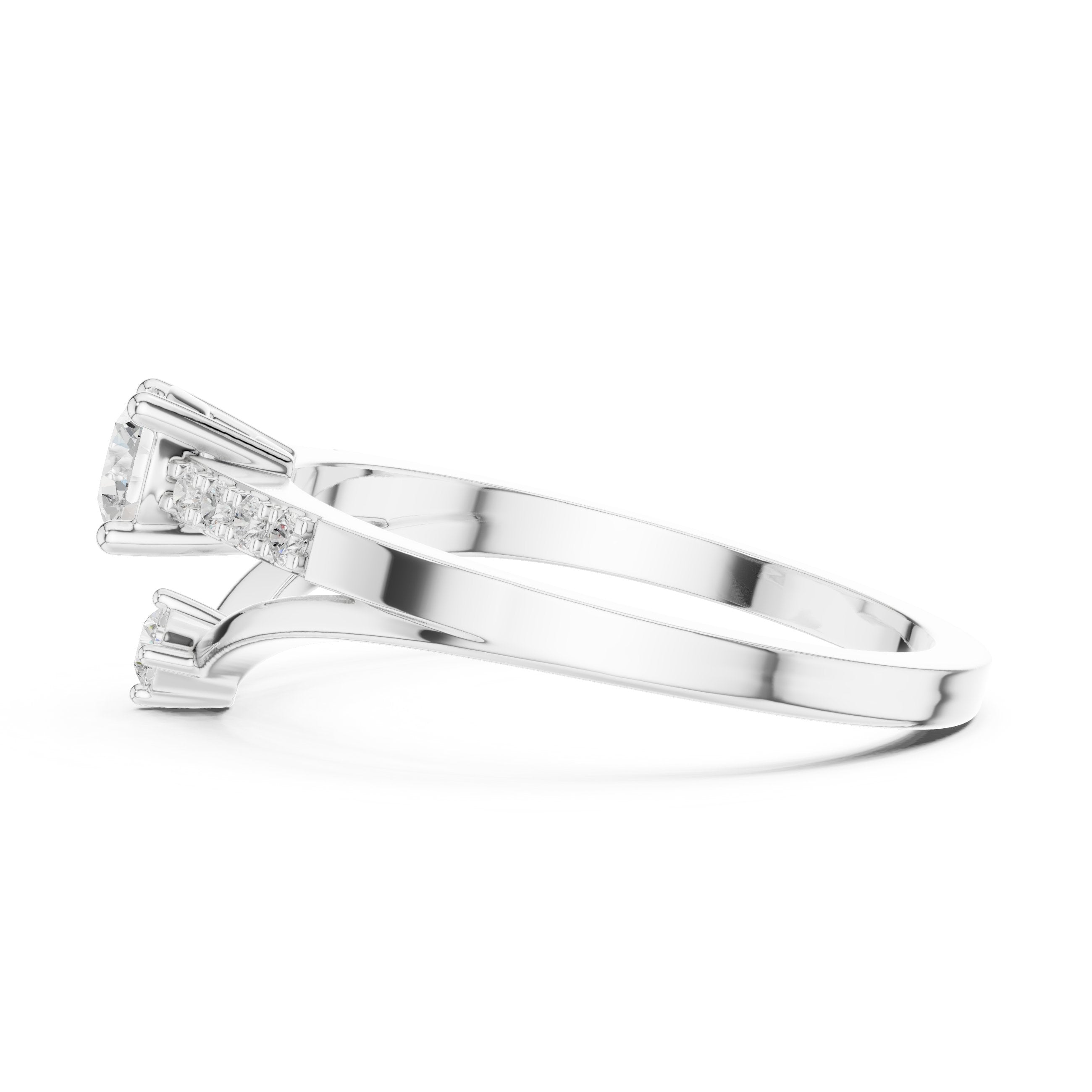 Imperial Knife Edge Diamond Engagement Ring in White Gold - VYKA Diamonds