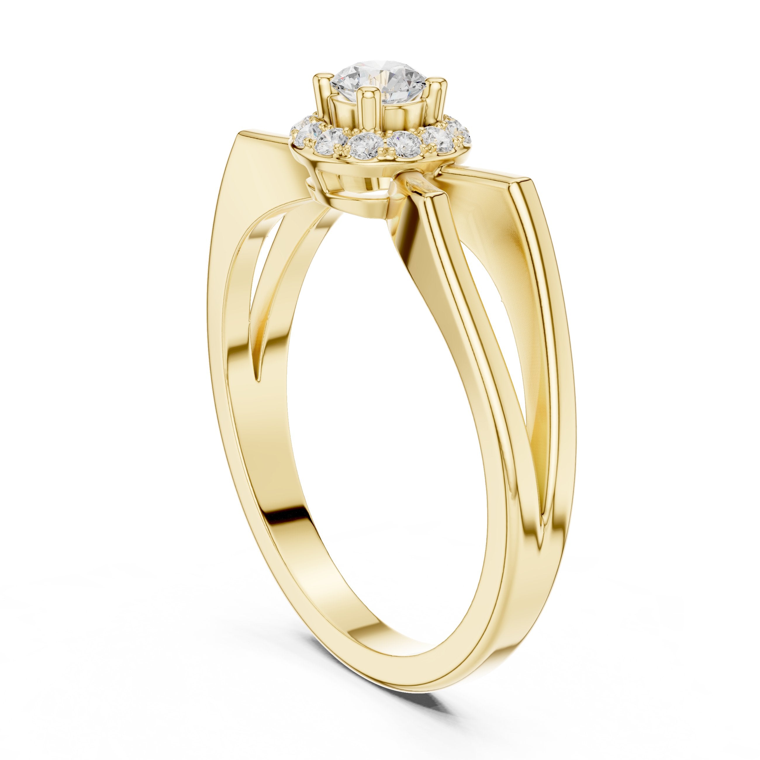 Heavenly Cluster Diamond Engagement Ring in Yellow Gold - VYKA Diamonds