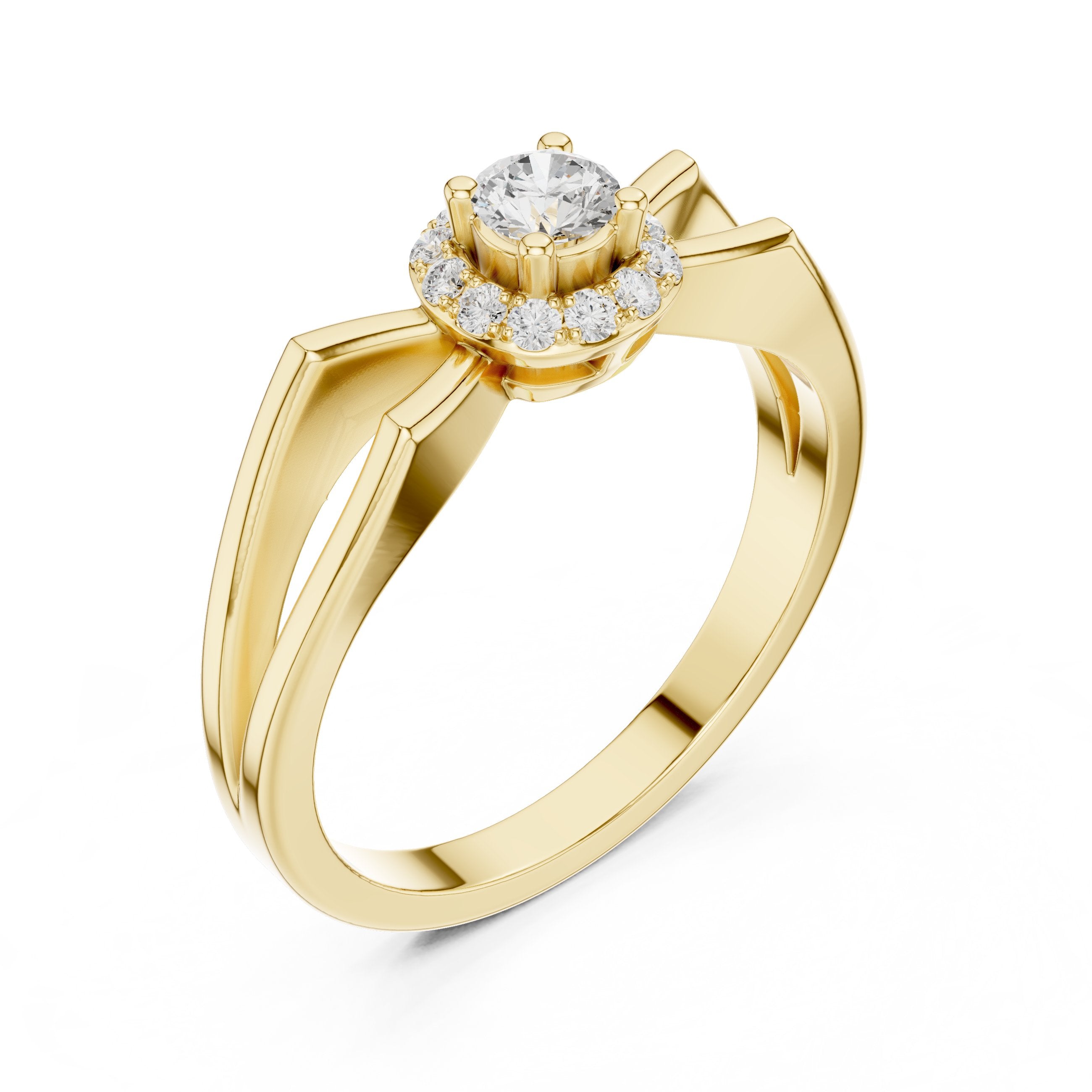 Heavenly Cluster Diamond Engagement Ring in Yellow Gold - VYKA Diamonds