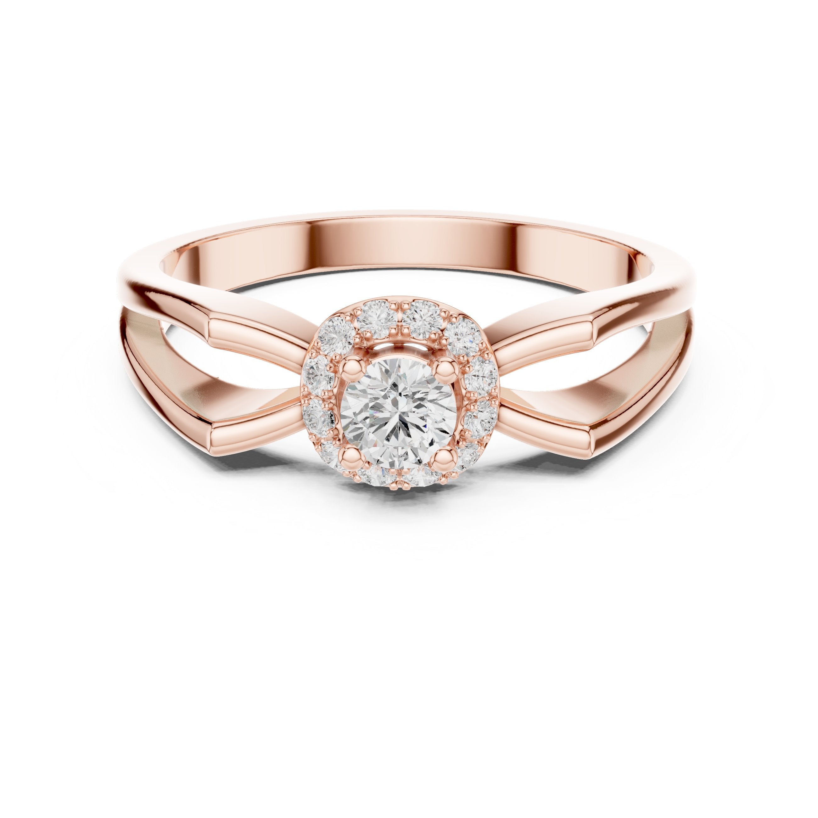Heavenly Cluster Diamond Engagement Ring in Rose Gold - VYKA Diamonds