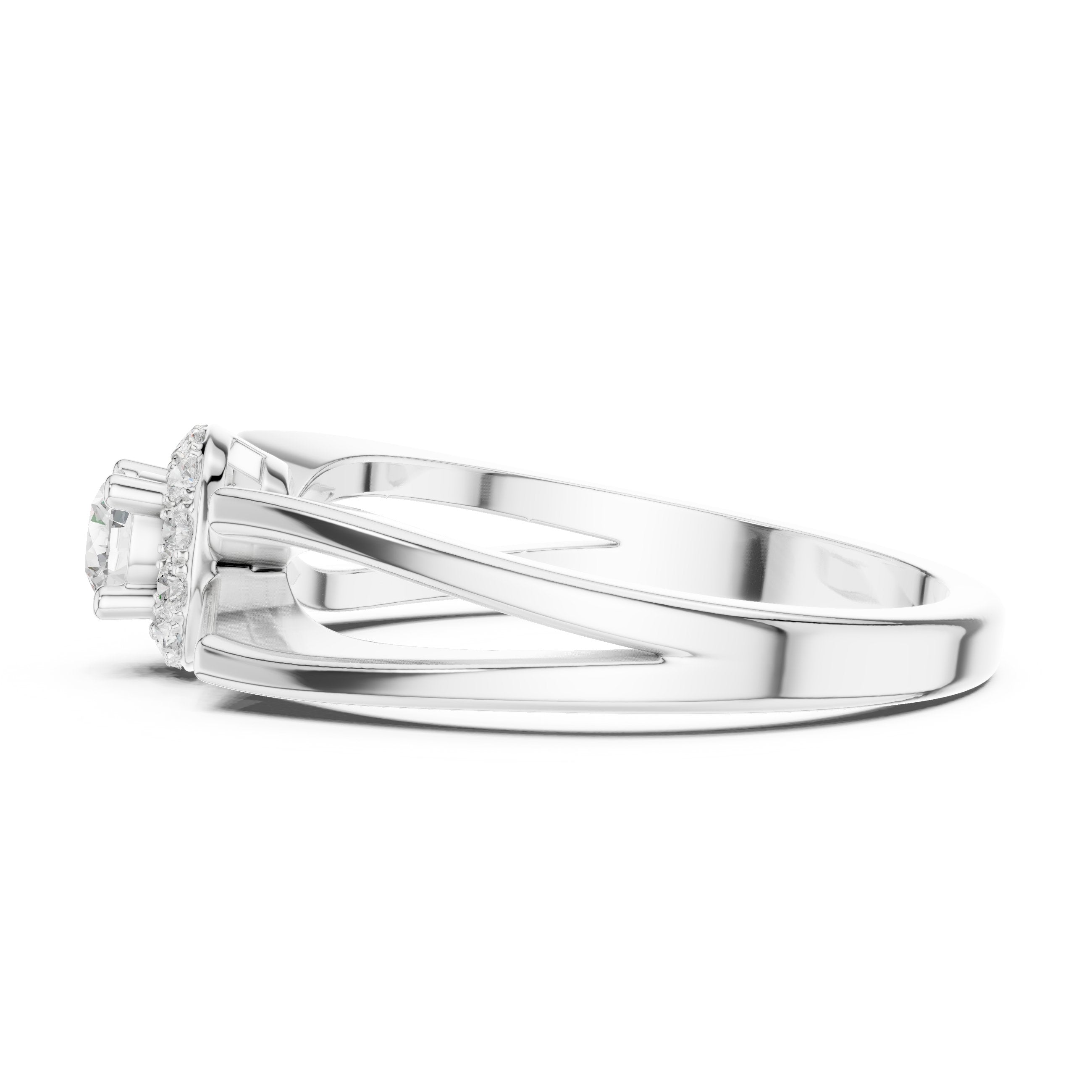 Heavenly Cluster Diamond Engagement Ring in White Gold - VYKA Diamonds