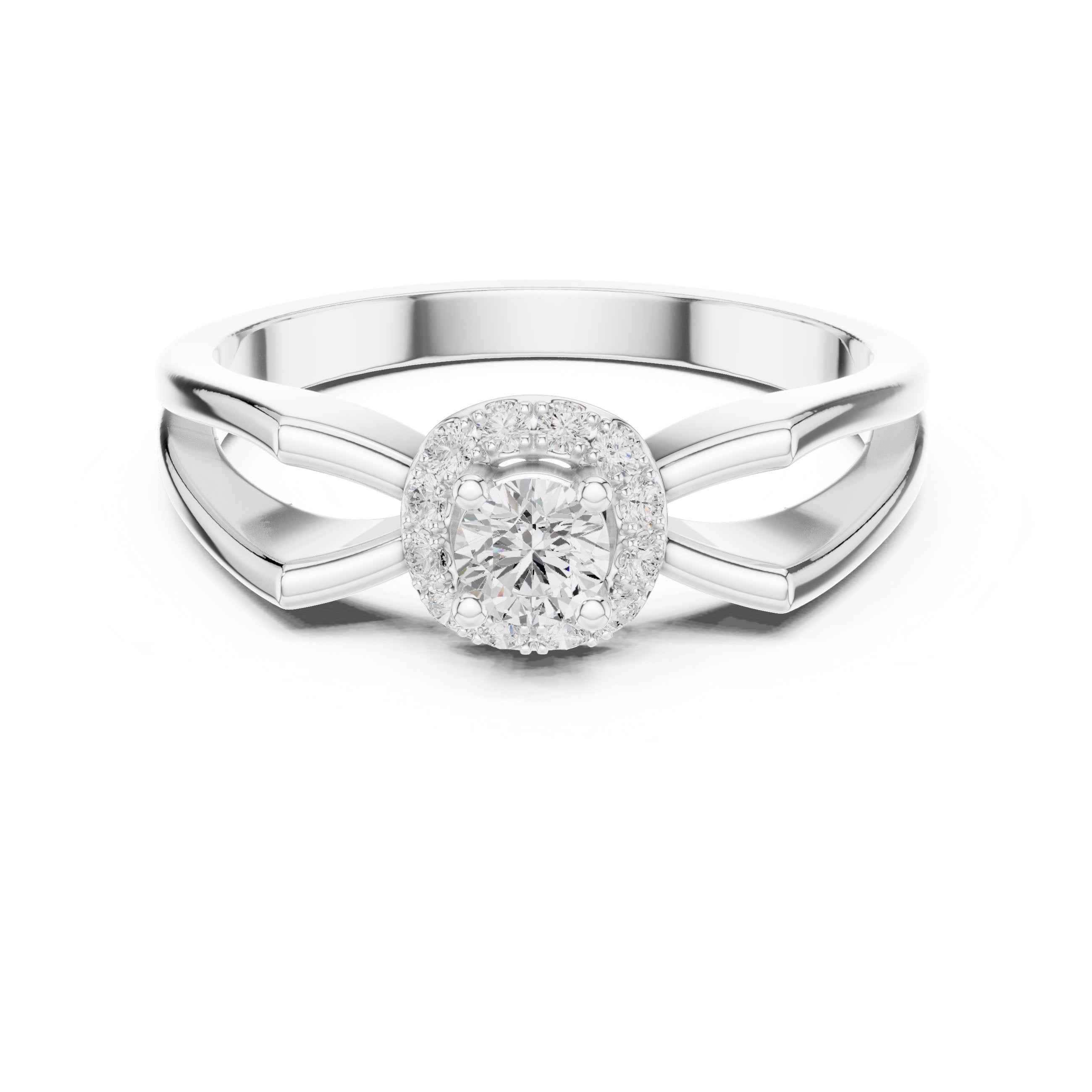 Heavenly Cluster Diamond Engagement Ring in White Gold - VYKA Diamonds
