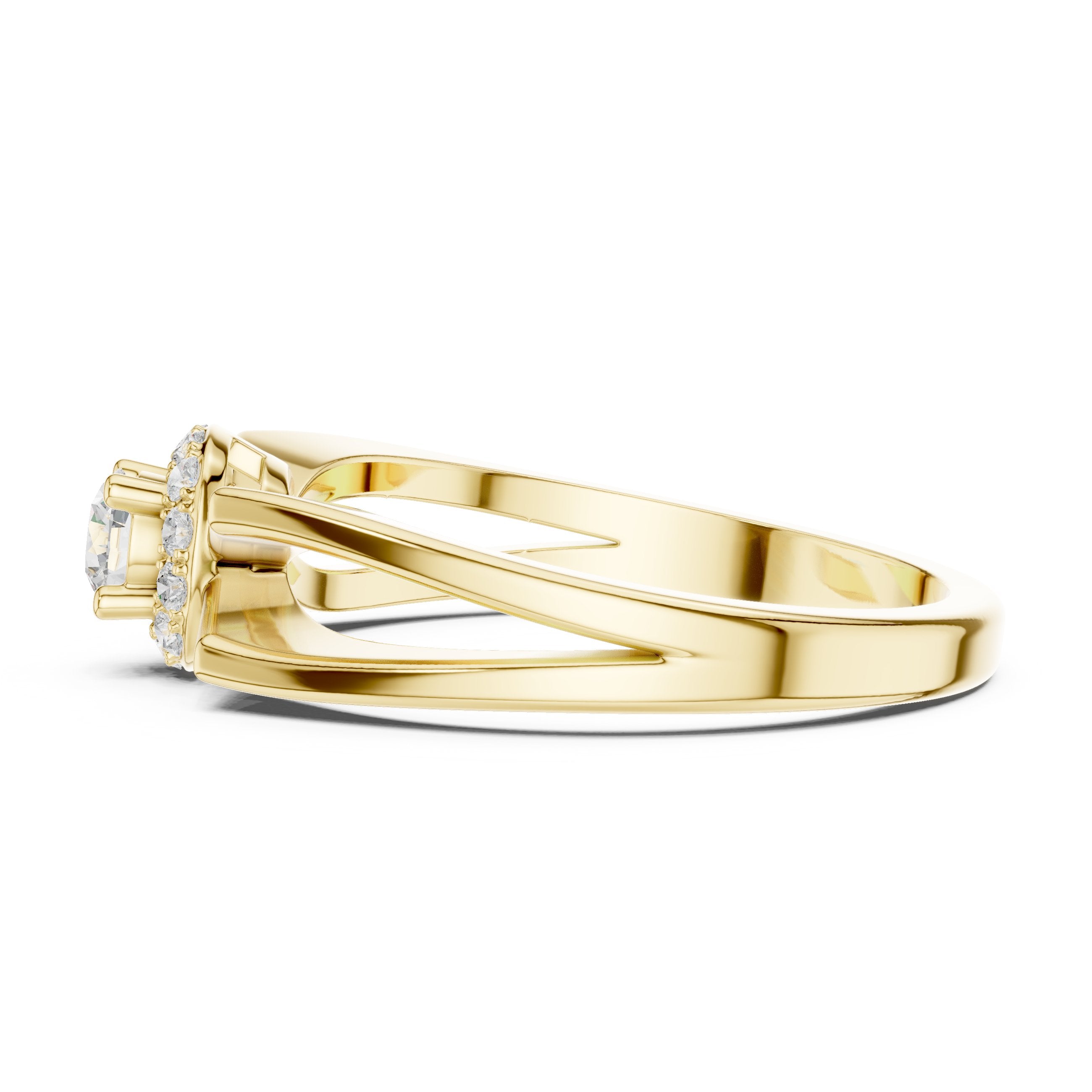Heavenly Cluster Diamond Engagement Ring in Yellow Gold - VYKA Diamonds