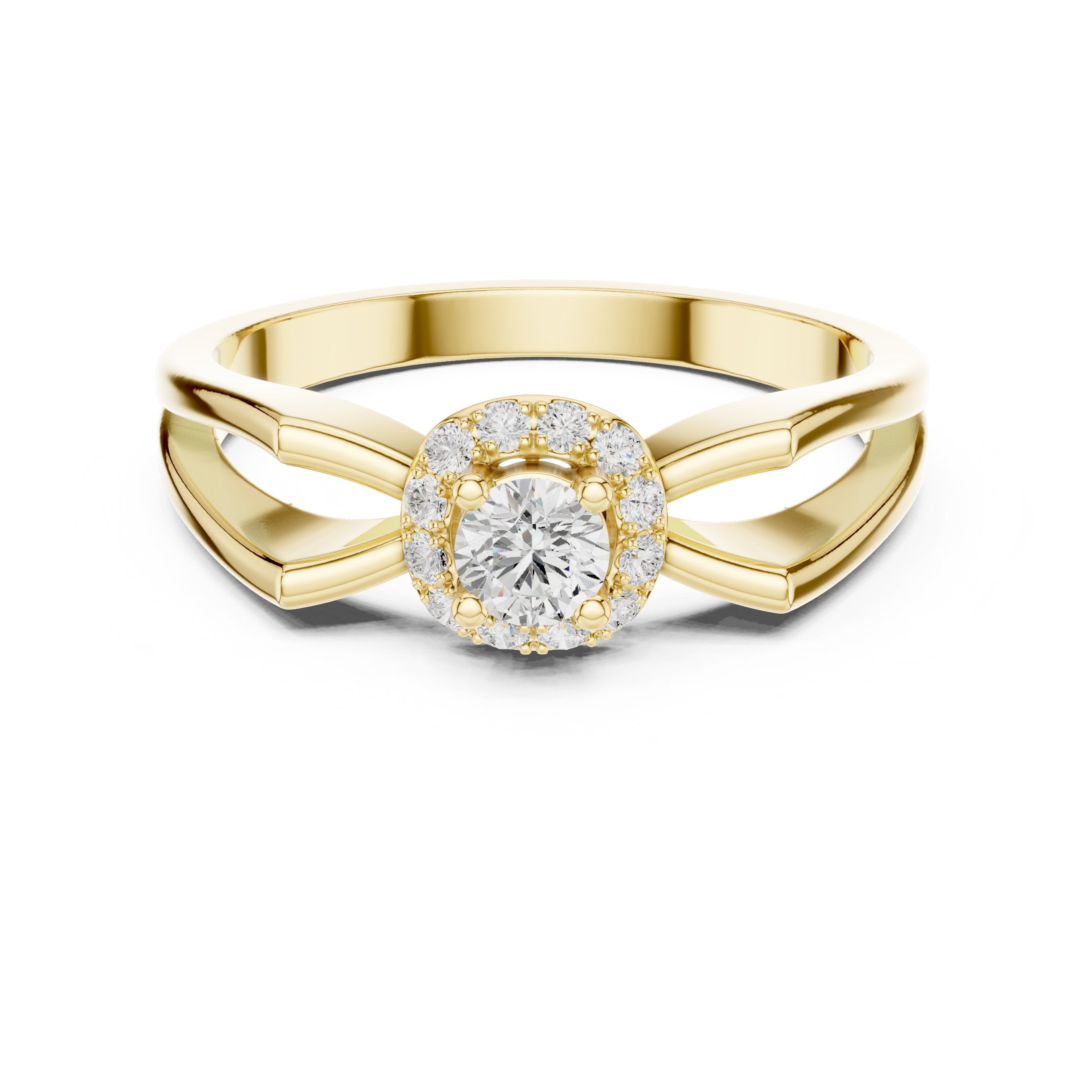 Heavenly Cluster Diamond Engagement Ring in Yellow Gold - VYKA Diamonds