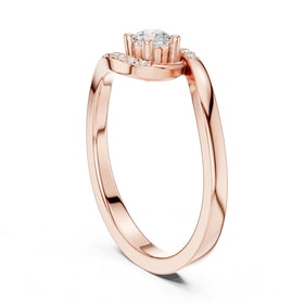 Rising Tapered Diamond Engagement Ring