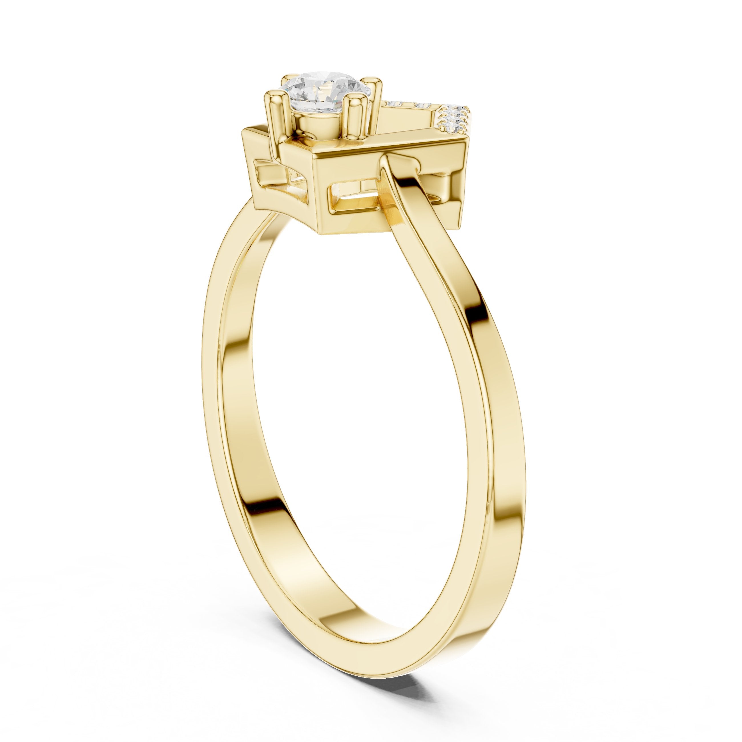 Dawn Filigree Diamond Engagement Ring in Yellow Gold - VYKA Diamonds
