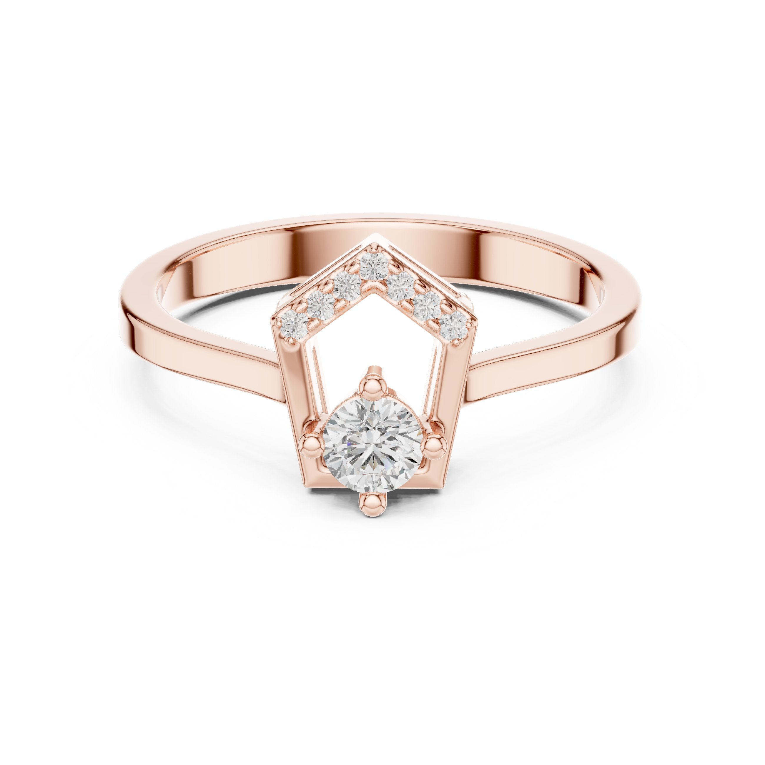 Dawn Filigree Diamond Engagement Ring in Rose Gold - VYKA Diamonds