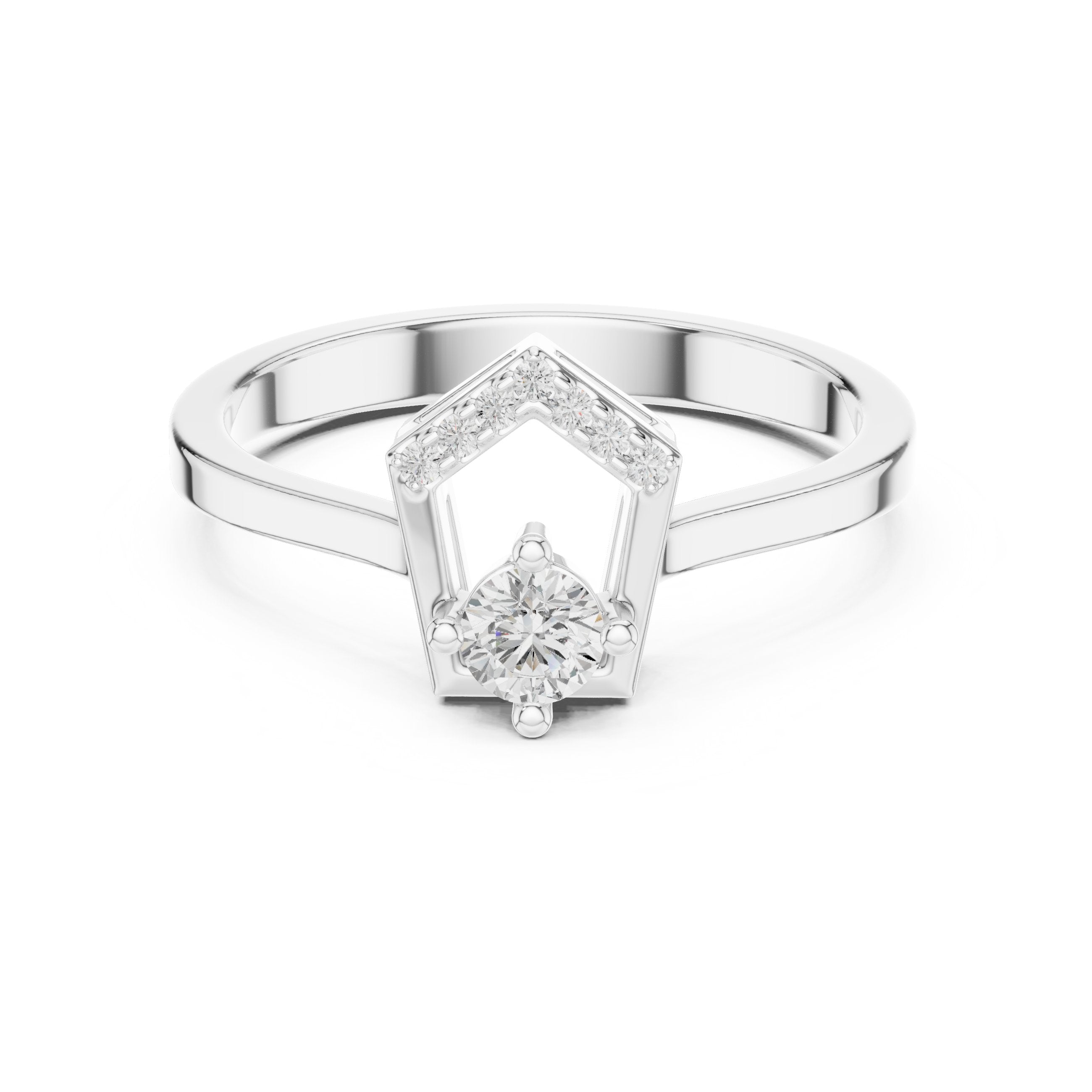 Dawn Filigree Diamond Engagement Ring in White Gold - VYKA Diamonds