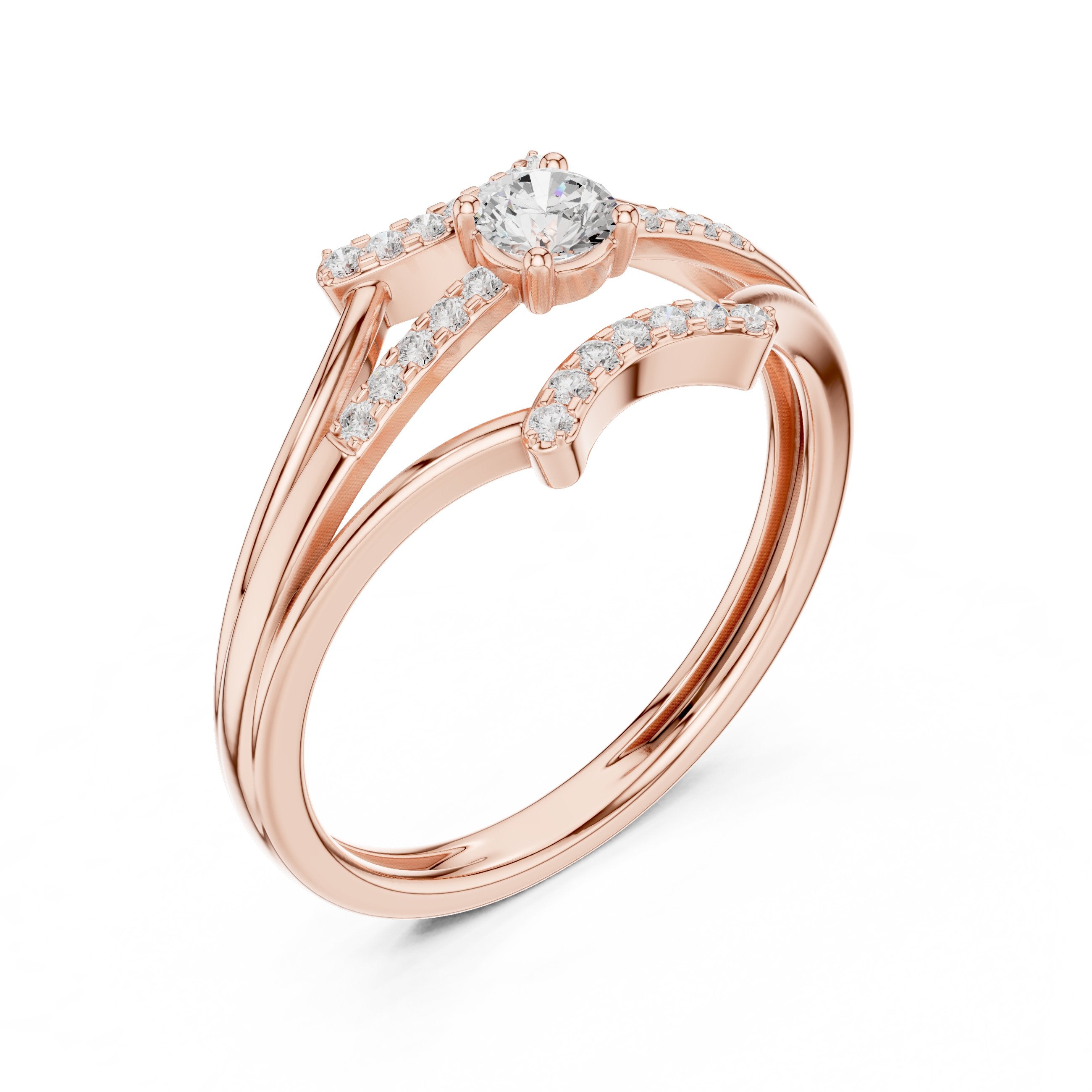 خاتم ألماس مُعزّز مزدوج in Rose Gold - VYKA Diamonds