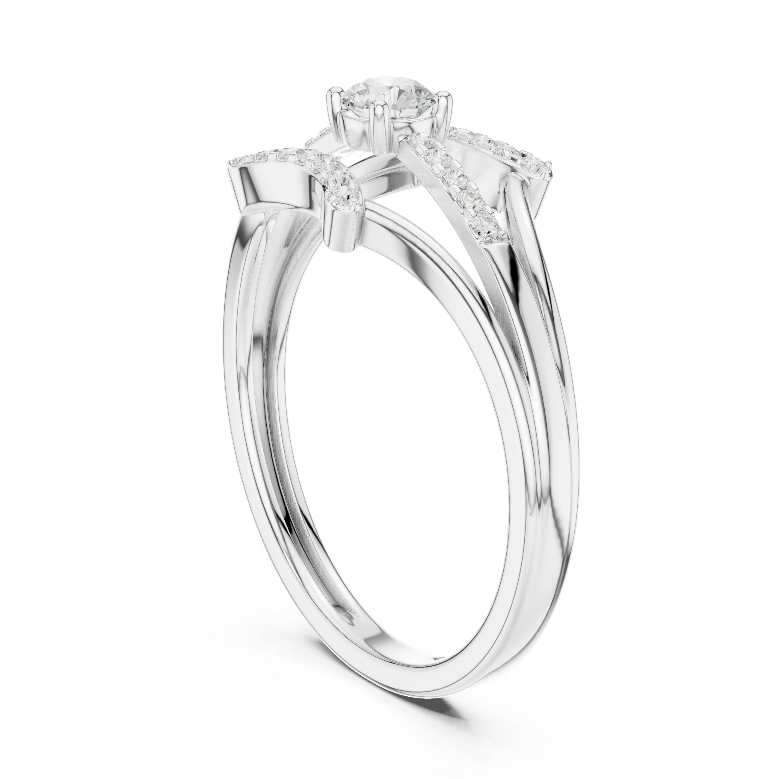 خاتم ألماس مُعزّز مزدوج in White Gold - VYKA Diamonds