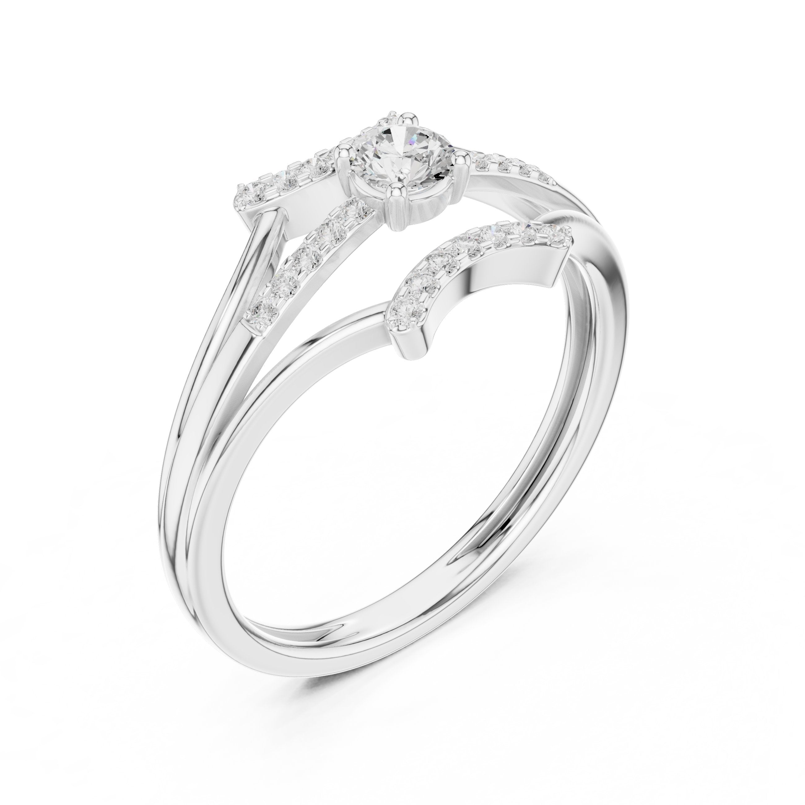 خاتم ألماس مُعزّز مزدوج in White Gold - VYKA Diamonds