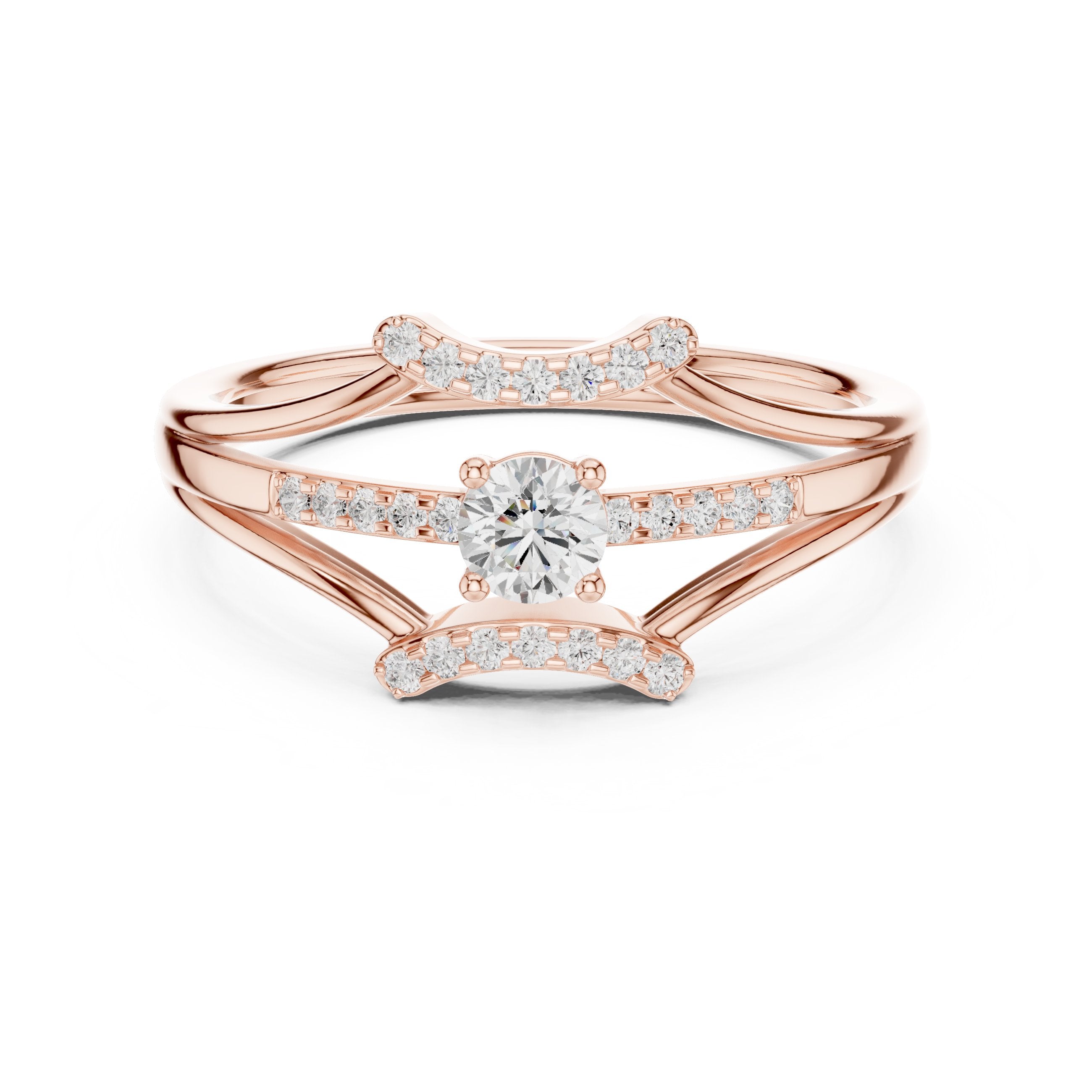 خاتم ألماس مُعزّز مزدوج in Rose Gold - VYKA Diamonds