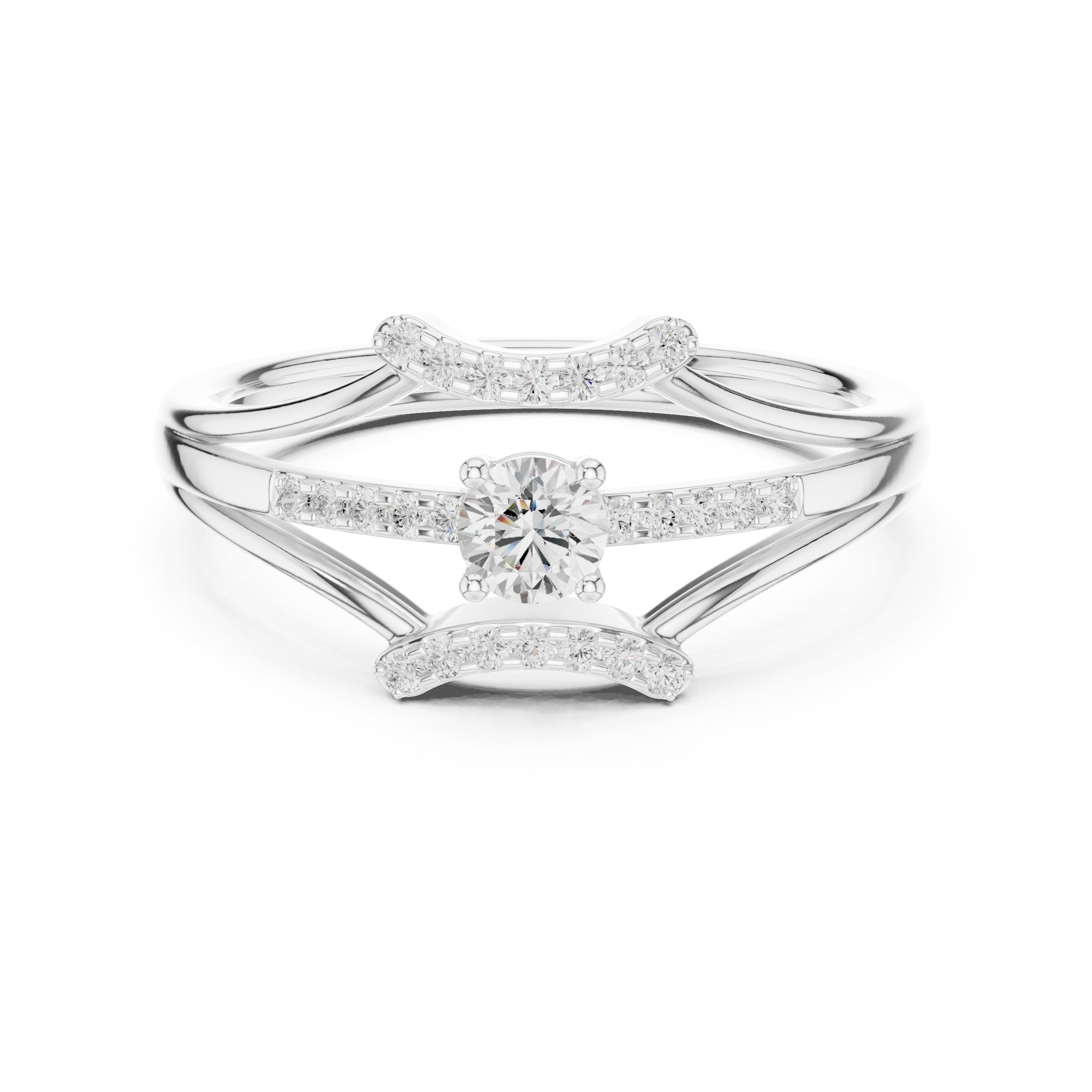 خاتم ألماس مُعزّز مزدوج in White Gold - VYKA Diamonds