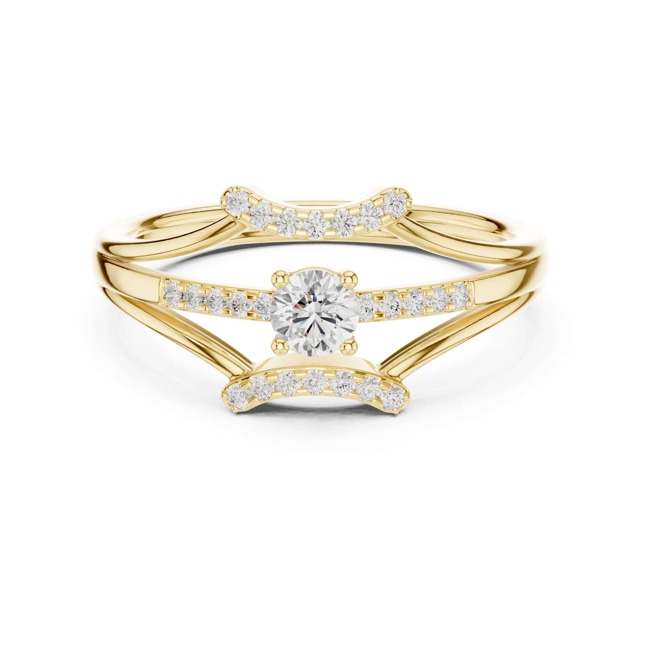 خاتم ألماس مُعزّز مزدوج in Yellow Gold - VYKA Diamonds