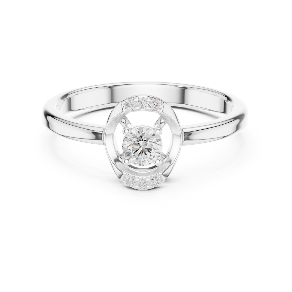 Opal Channel Set Diamond Engagement Ring