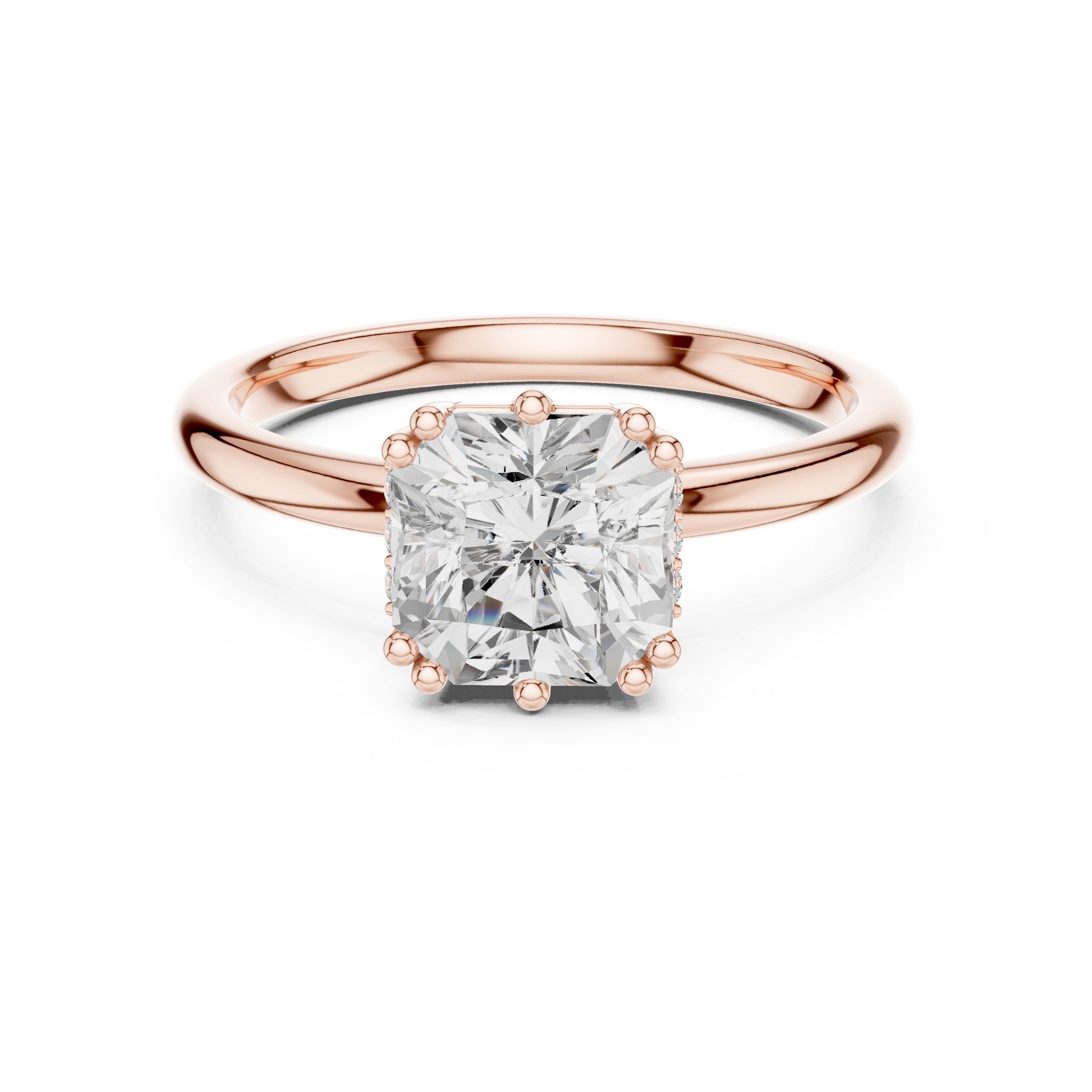 Radiant Cut Solitaire Engagement Ring in Rose Gold - VYKA Diamonds
