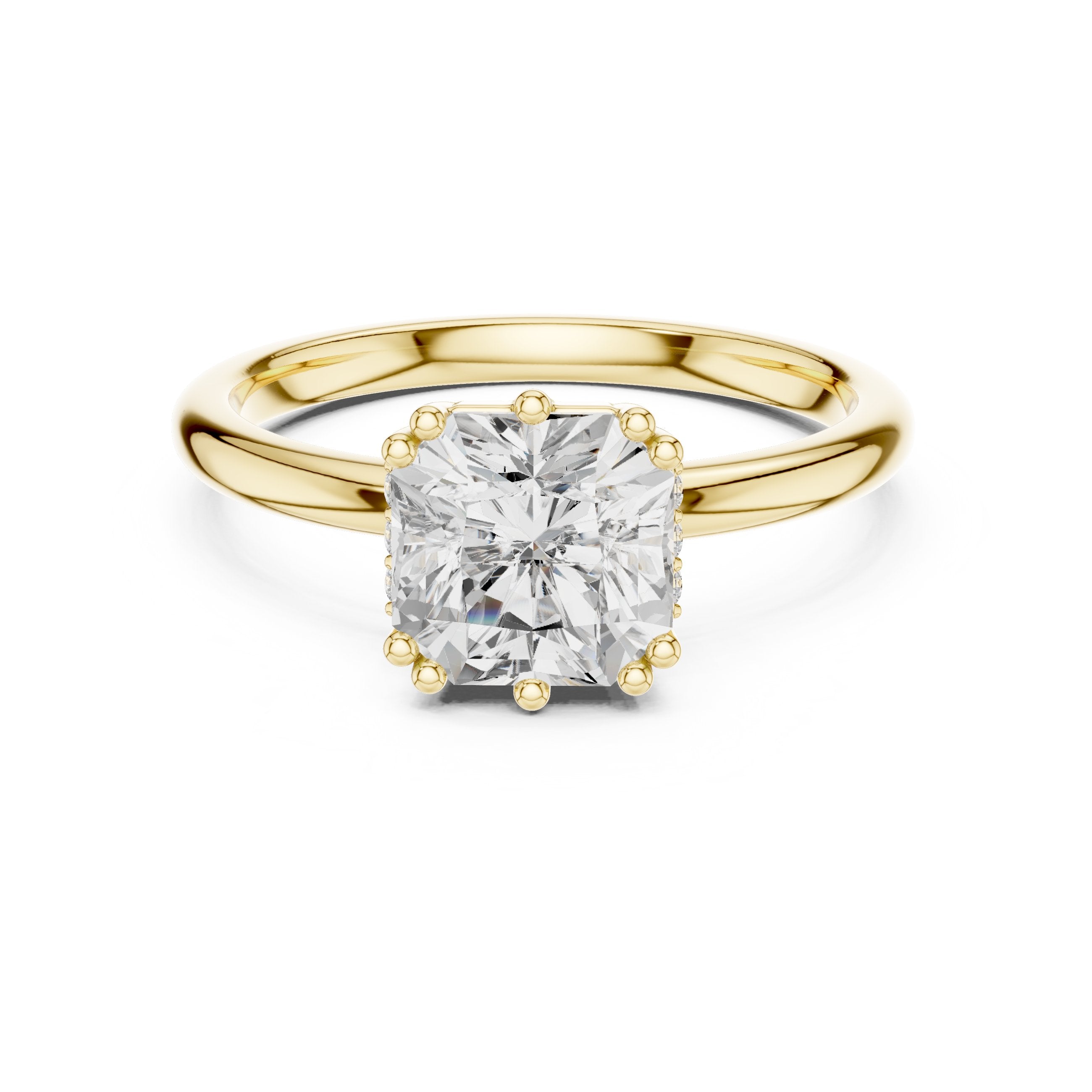 Radiant Cut Solitaire Engagement Ring in Yellow Gold - VYKA Diamonds