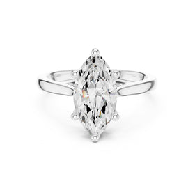 Marquise Cut Six Prong Cathedral Solitaire Engagement Ring