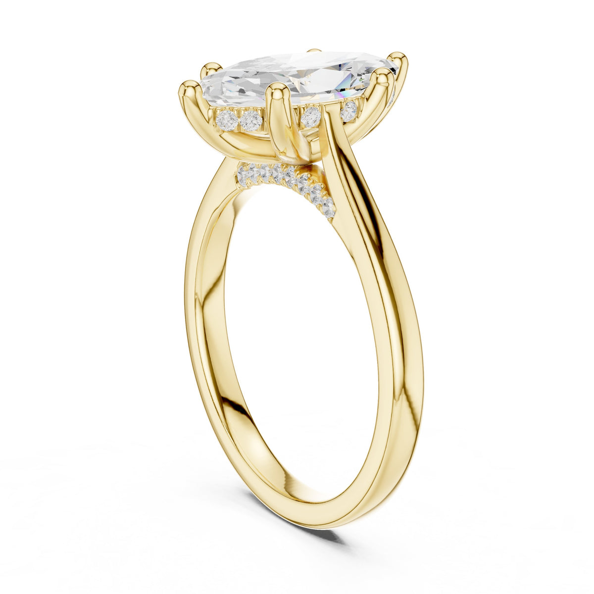 Marquise Cut Six Prong Cathedral Solitaire Engagement Ring