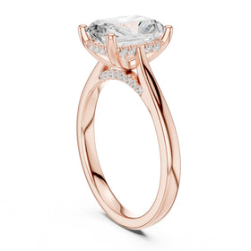 Radiant Cut Solitaire Engagement Ring with Cathedral Band