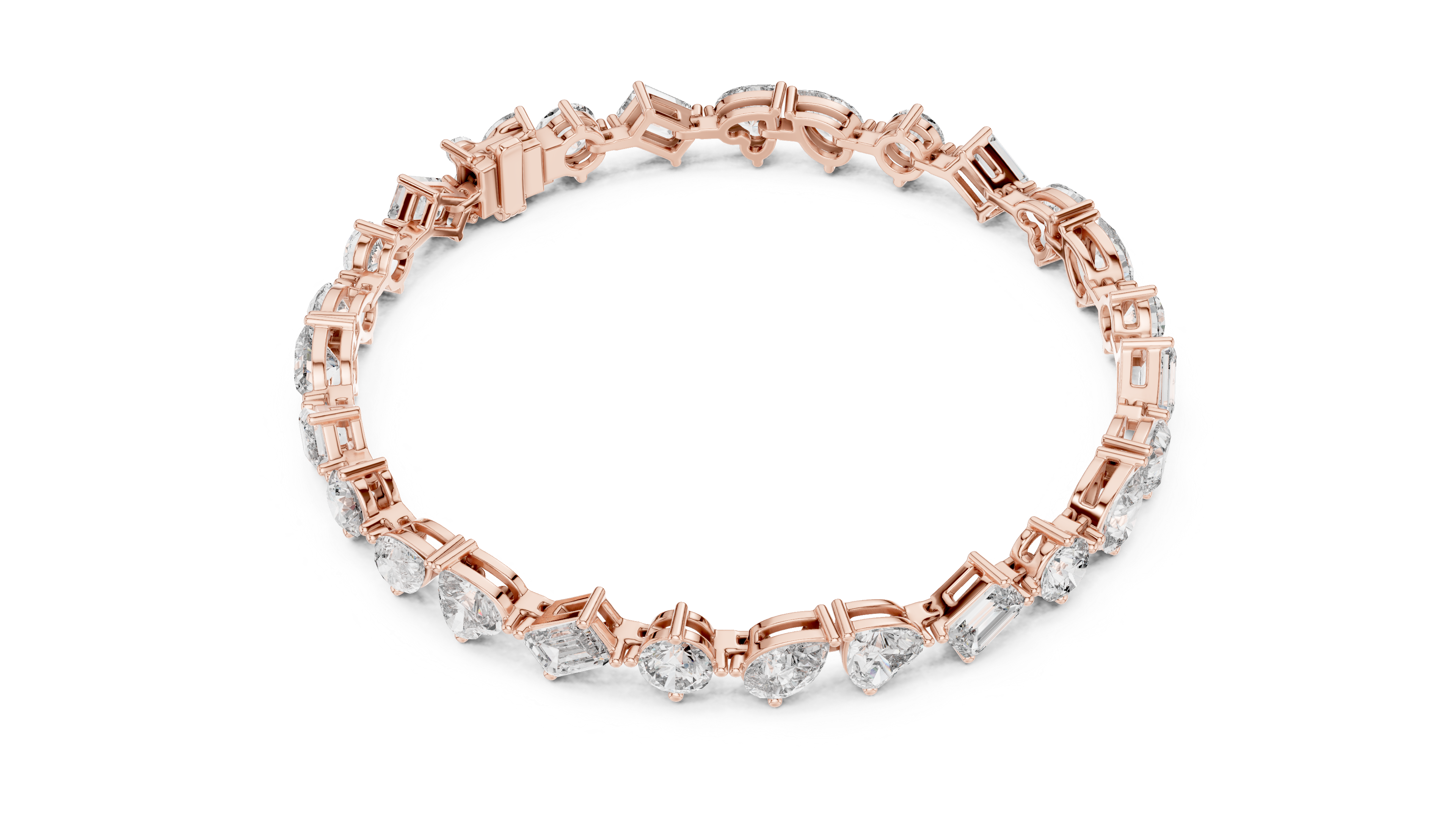 Solitaire Drop Chain Bracelet in Rose Gold - VYKA Diamonds