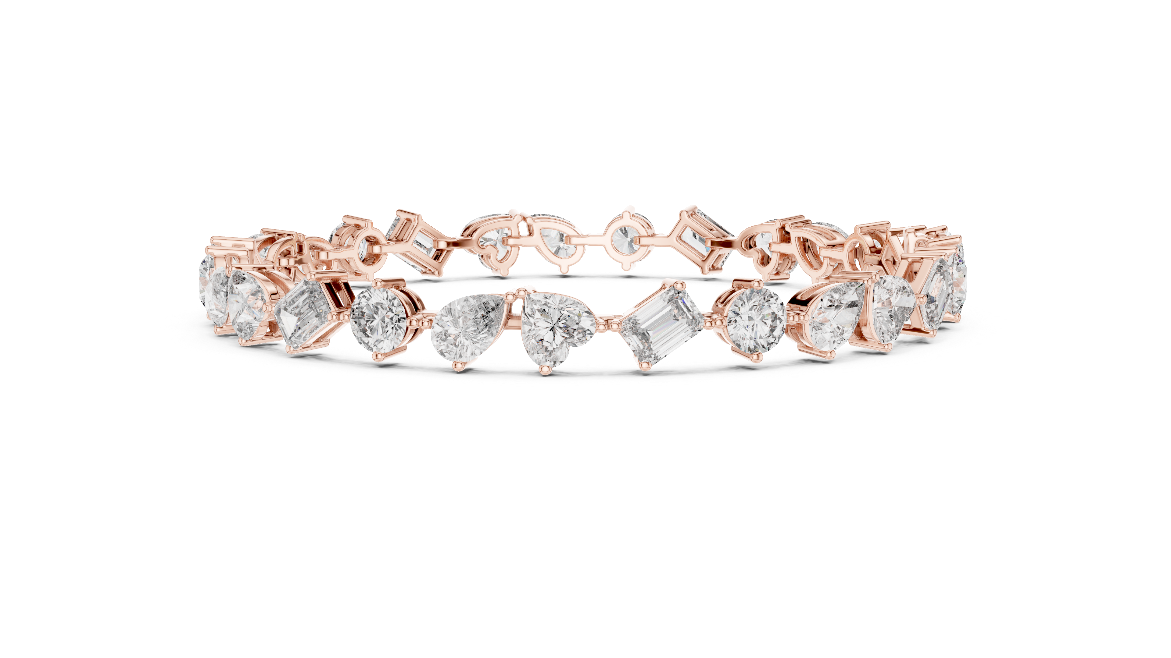 Solitaire Drop Chain Bracelet in Rose Gold - VYKA Diamonds