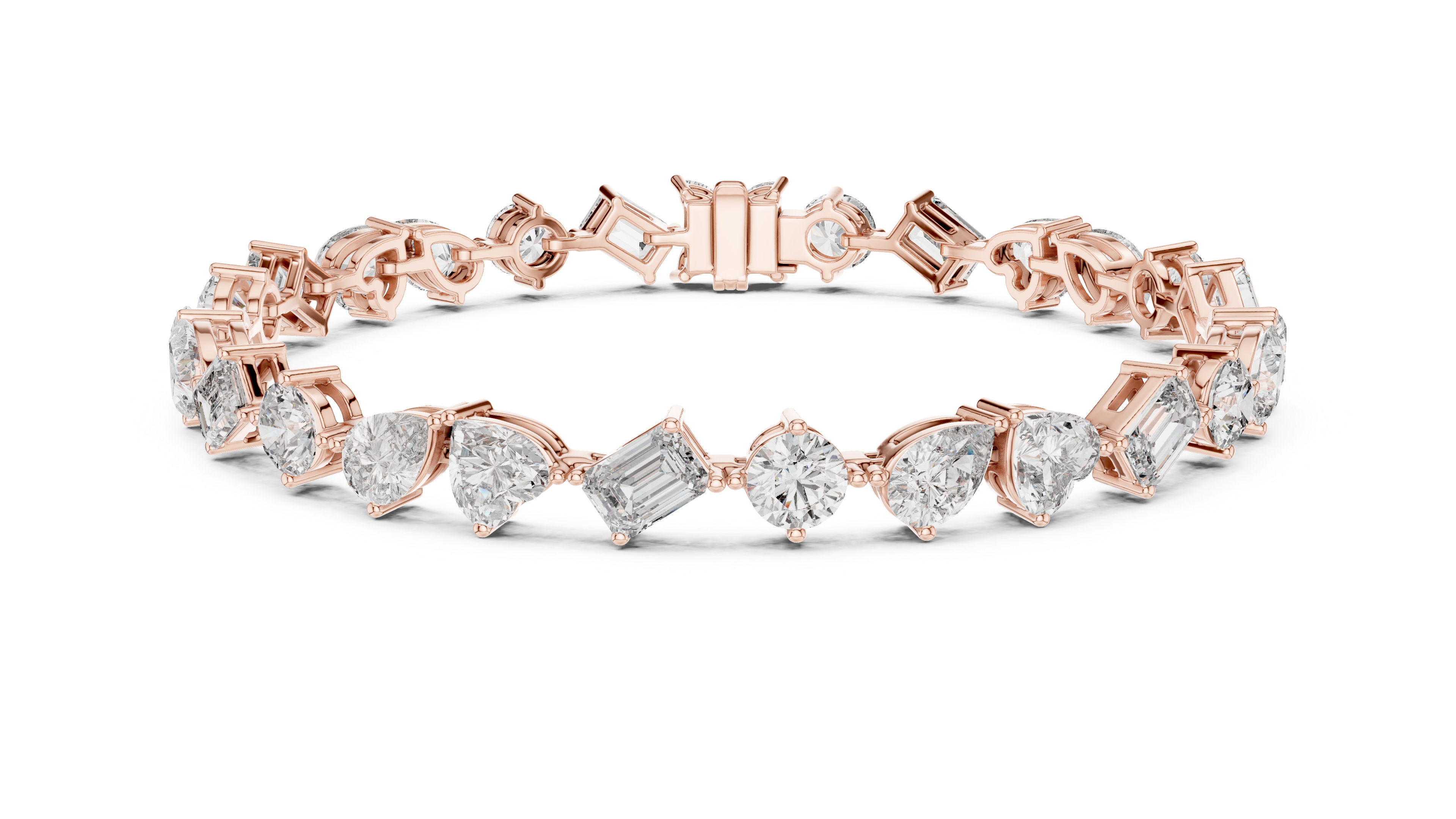 Solitaire Drop Chain Bracelet in Rose Gold - VYKA Diamonds