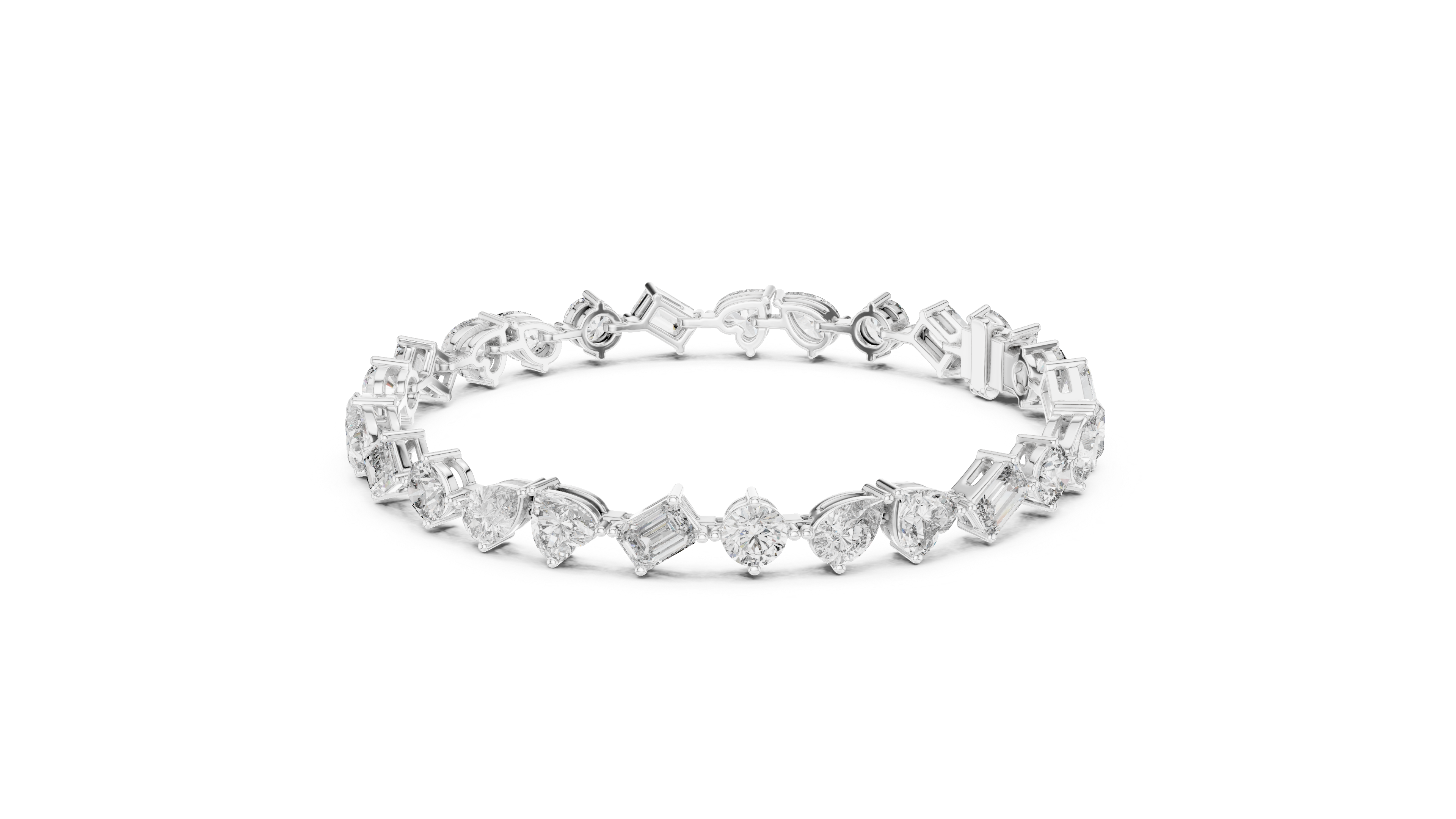 Solitaire Drop Chain Bracelet in White Gold - VYKA Diamonds