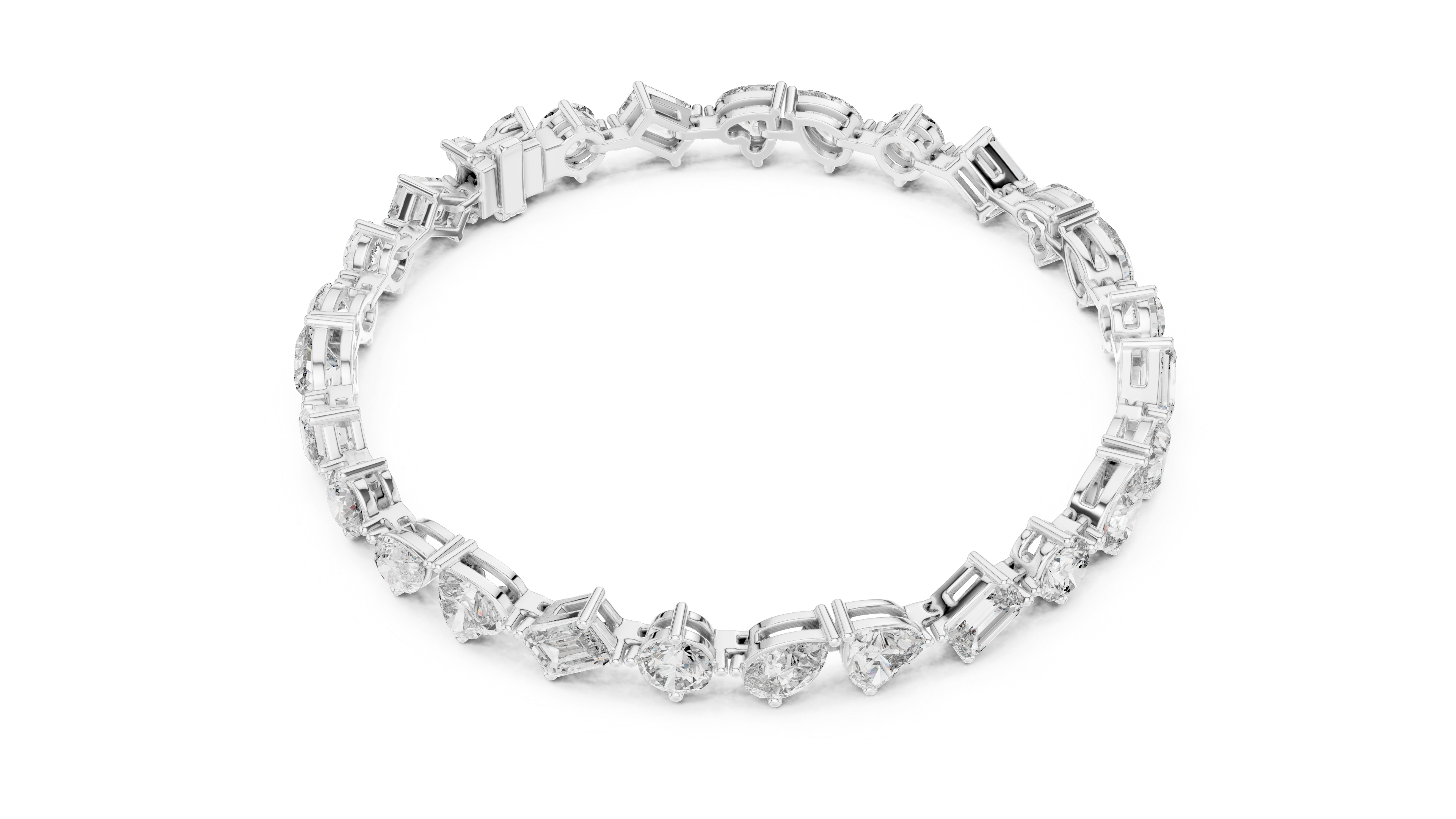 Solitaire Drop Chain Bracelet in White Gold - VYKA Diamonds