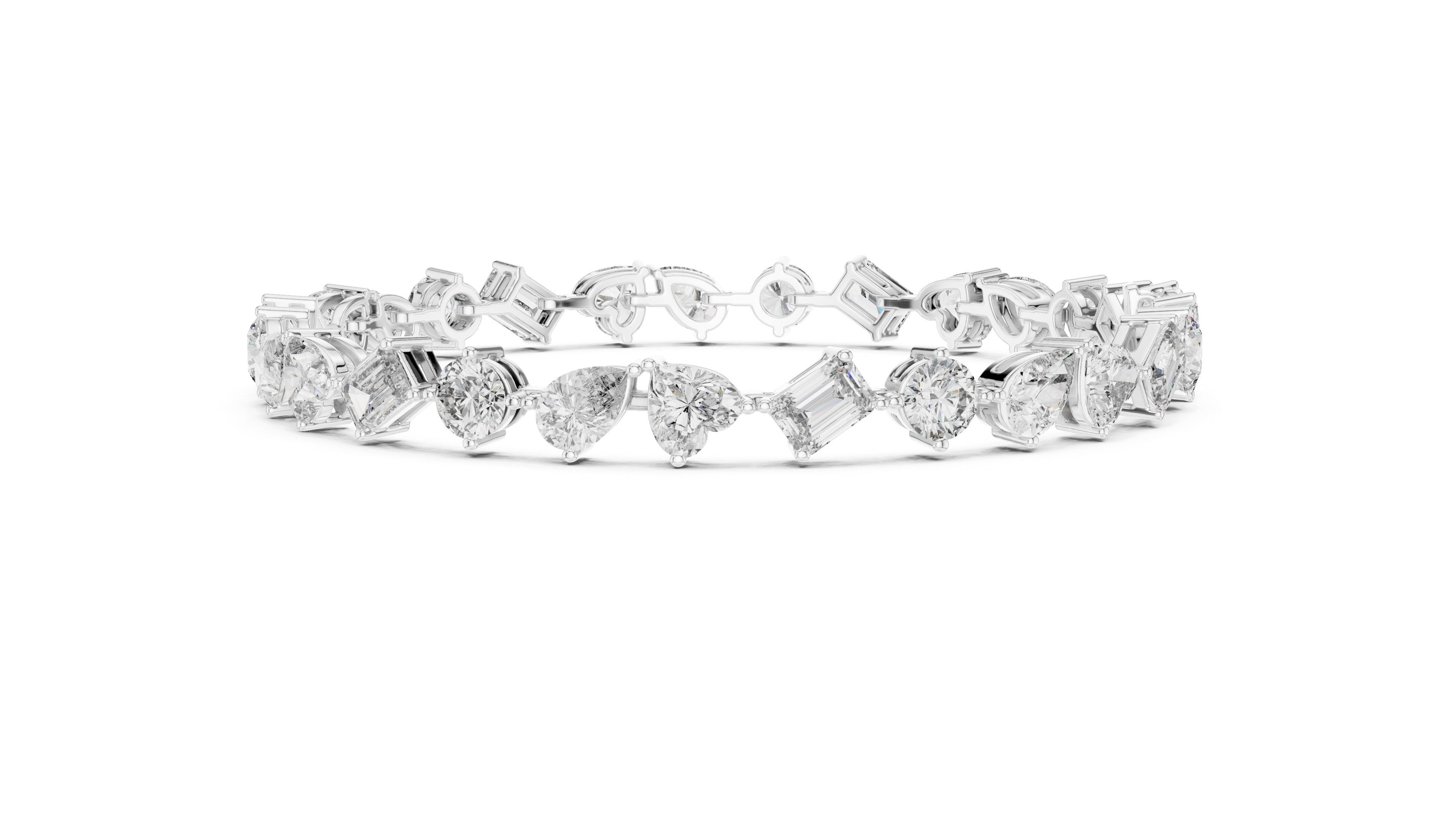 Solitaire Drop Chain Bracelet in White Gold - VYKA Diamonds