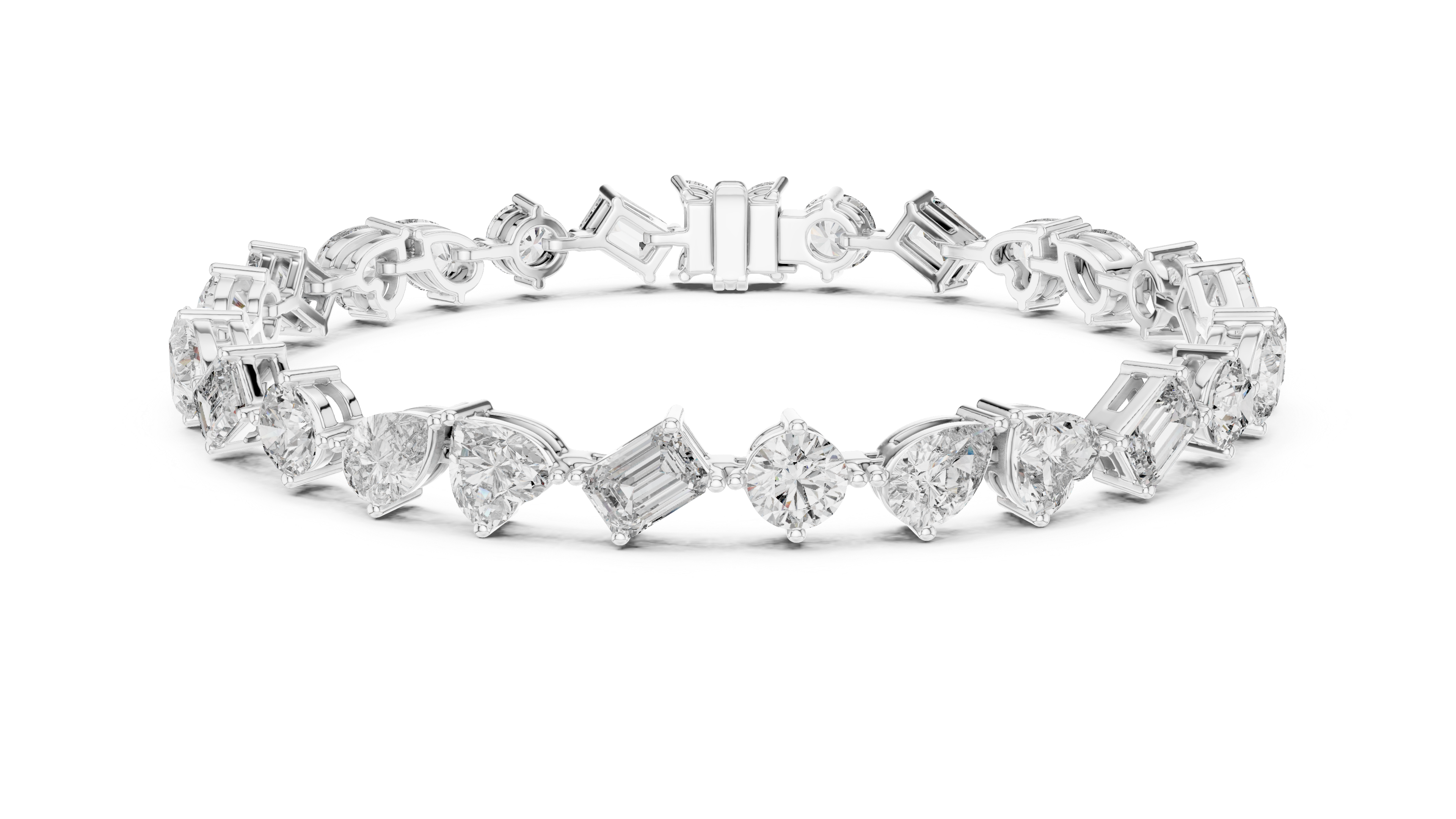 Solitaire Drop Chain Bracelet in White Gold - VYKA Diamonds