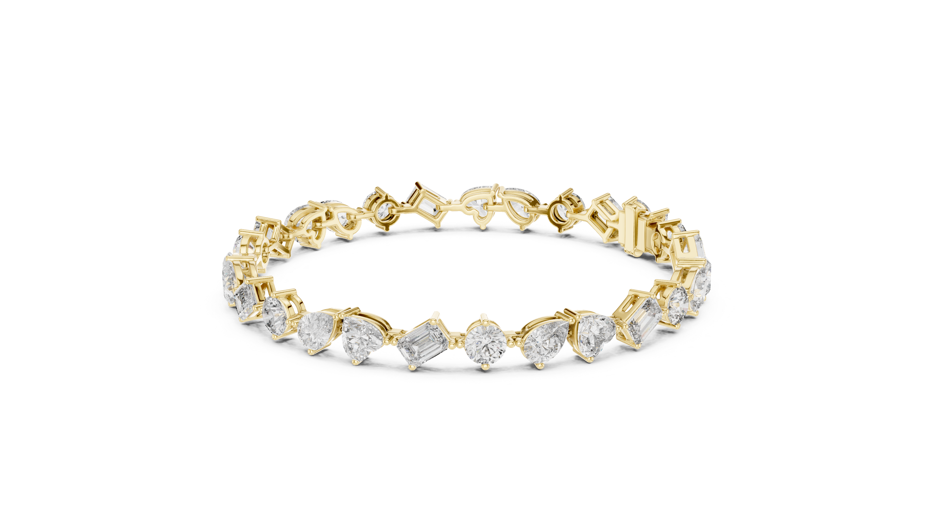 Solitaire Drop Chain Bracelet in Yellow Gold - VYKA Diamonds