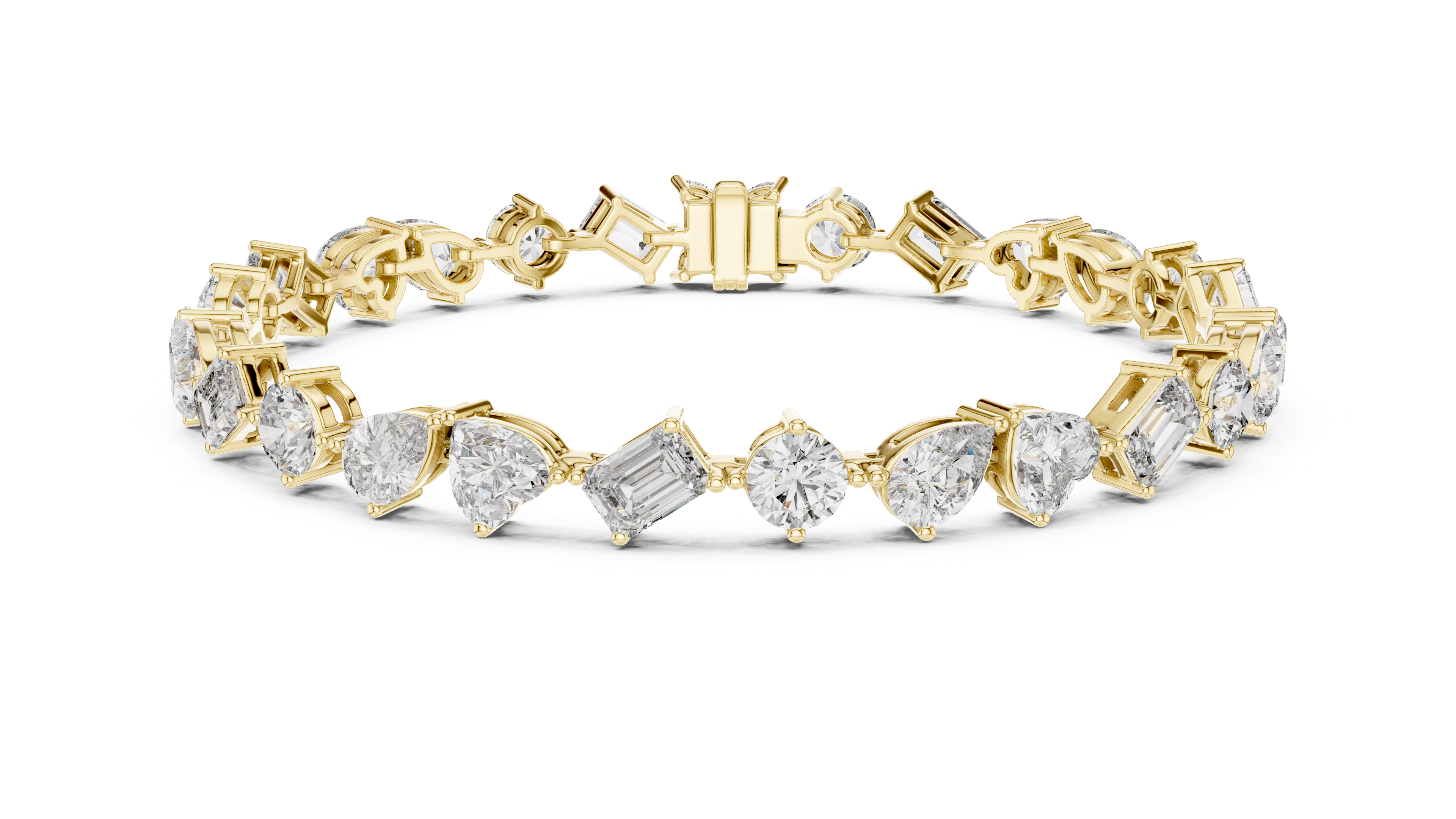 Solitaire Drop Chain Bracelet in Yellow Gold - VYKA Diamonds