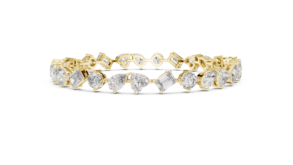 Solitaire Drop Chain Bracelet in Yellow Gold - View 3