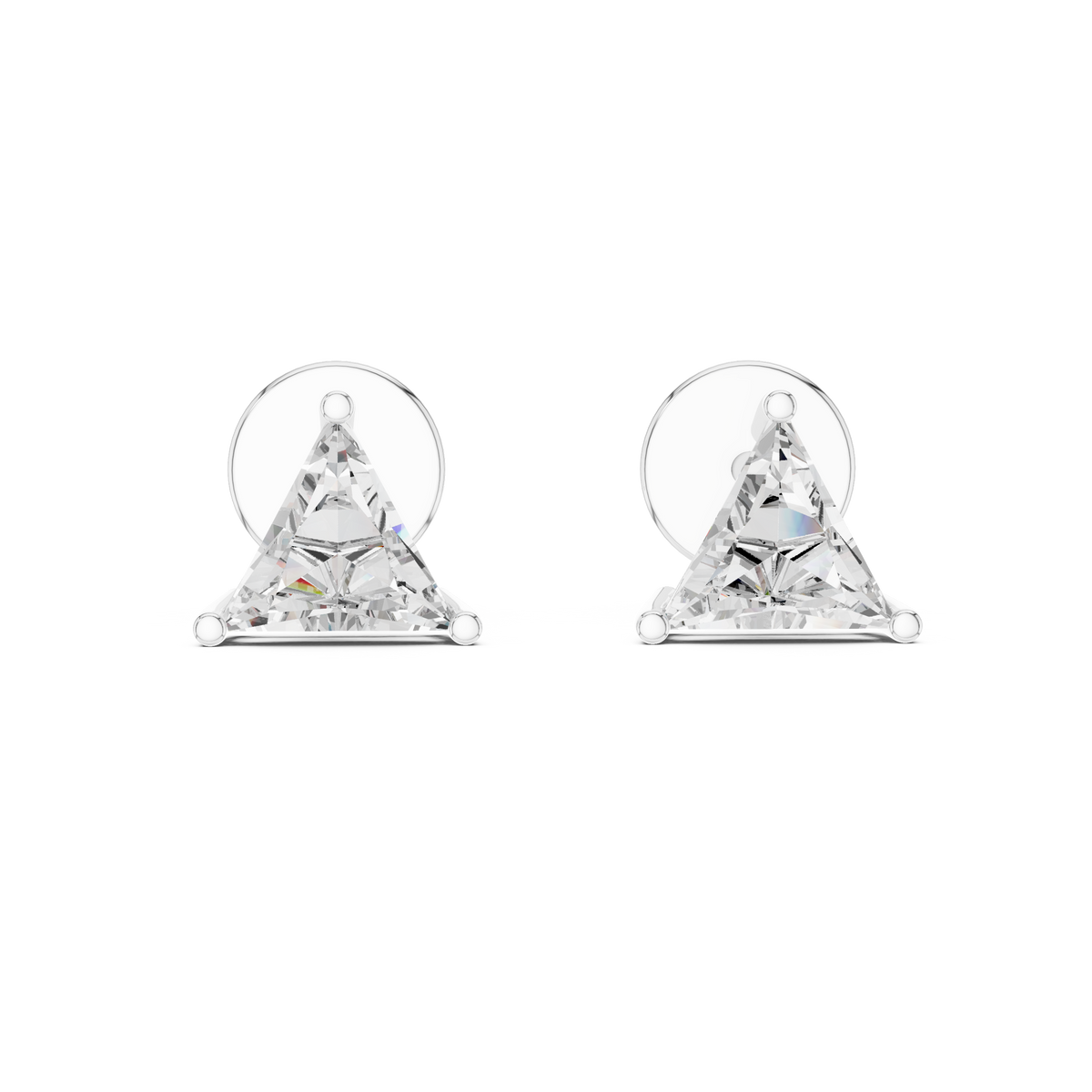 أقراط ألماس تريليون سوليتير in White Gold - VYKA Diamonds
