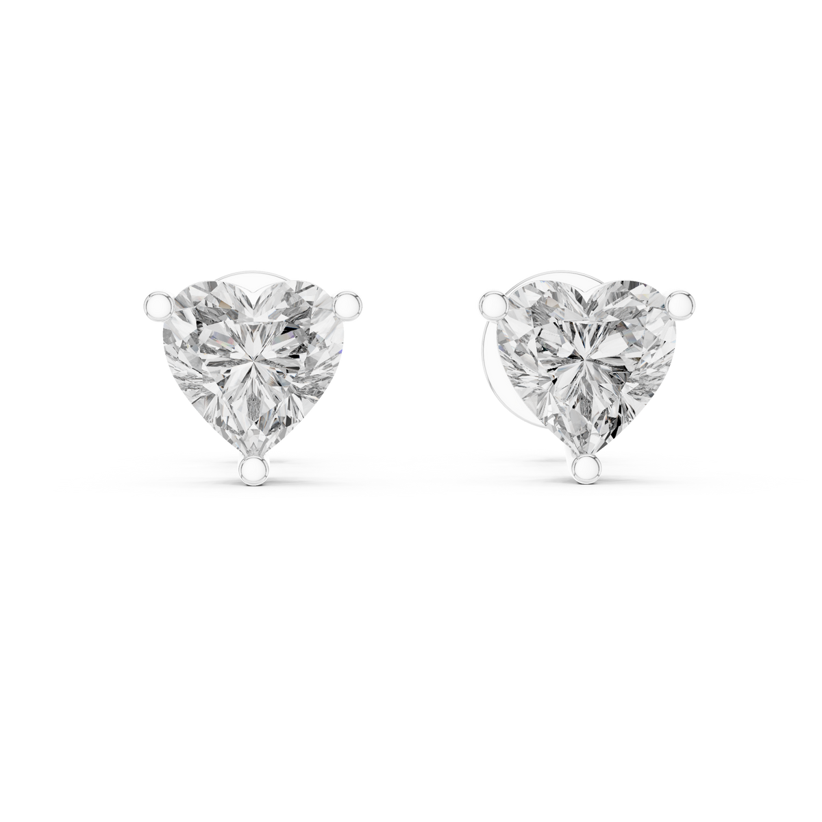 أقراط ألماس سوليتير على شكل قلب in White Gold - VYKA Diamonds